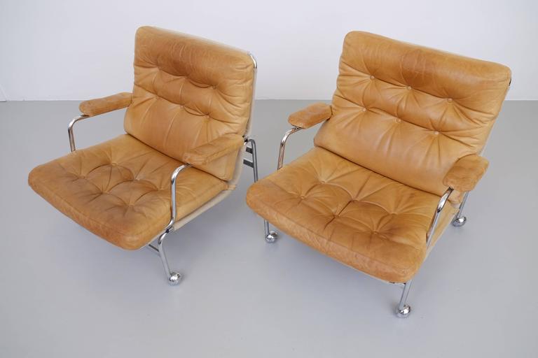 Pair of Easy Chairs Model Karin by Bruno Mathsson For Sale at 1stDibs