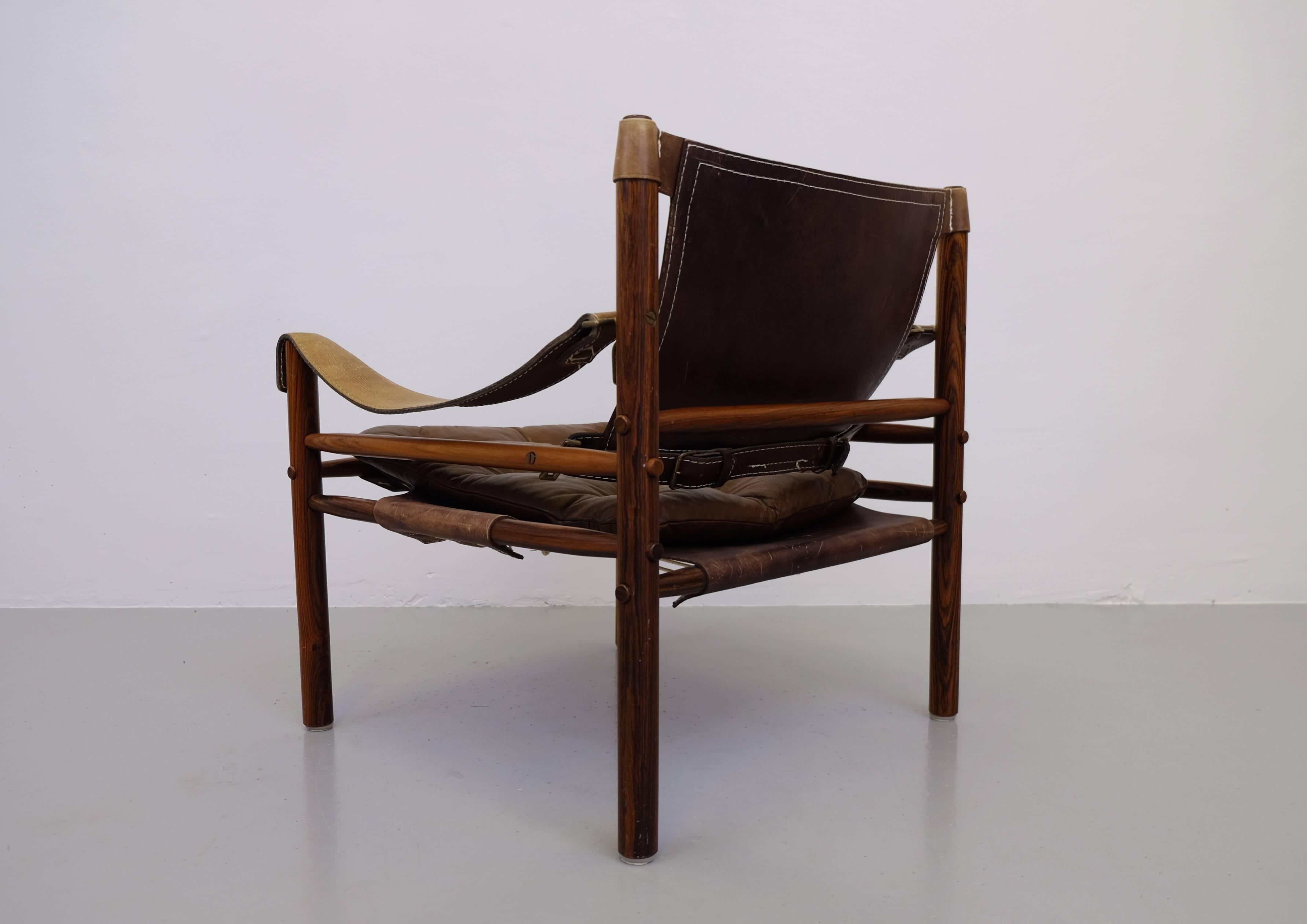 Brass Arne Norell Safari Chair Model Sirocco