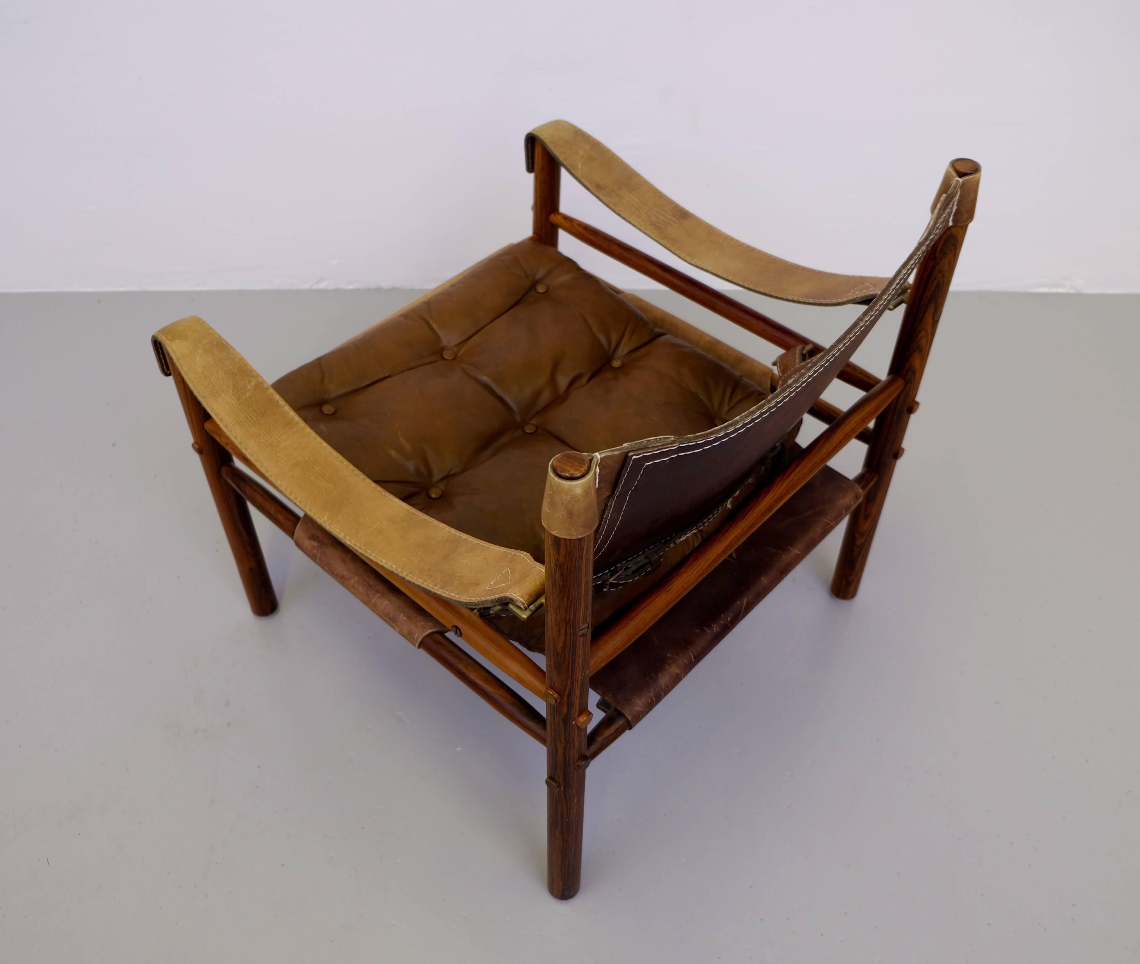 Scandinavian Modern Arne Norell Safari Chair Model Sirocco