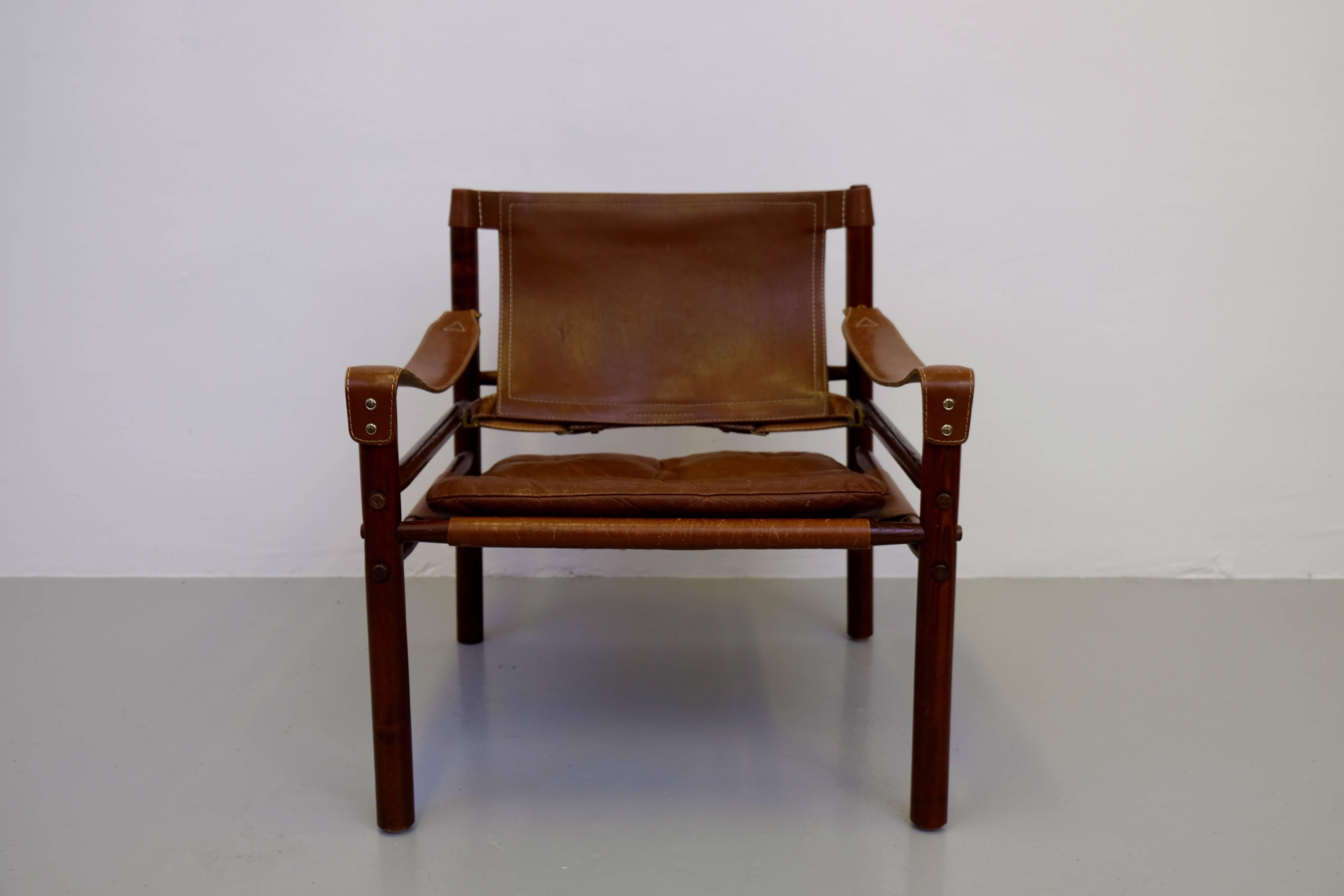 Brass Arne Norell Safari Chair Model Sirocco