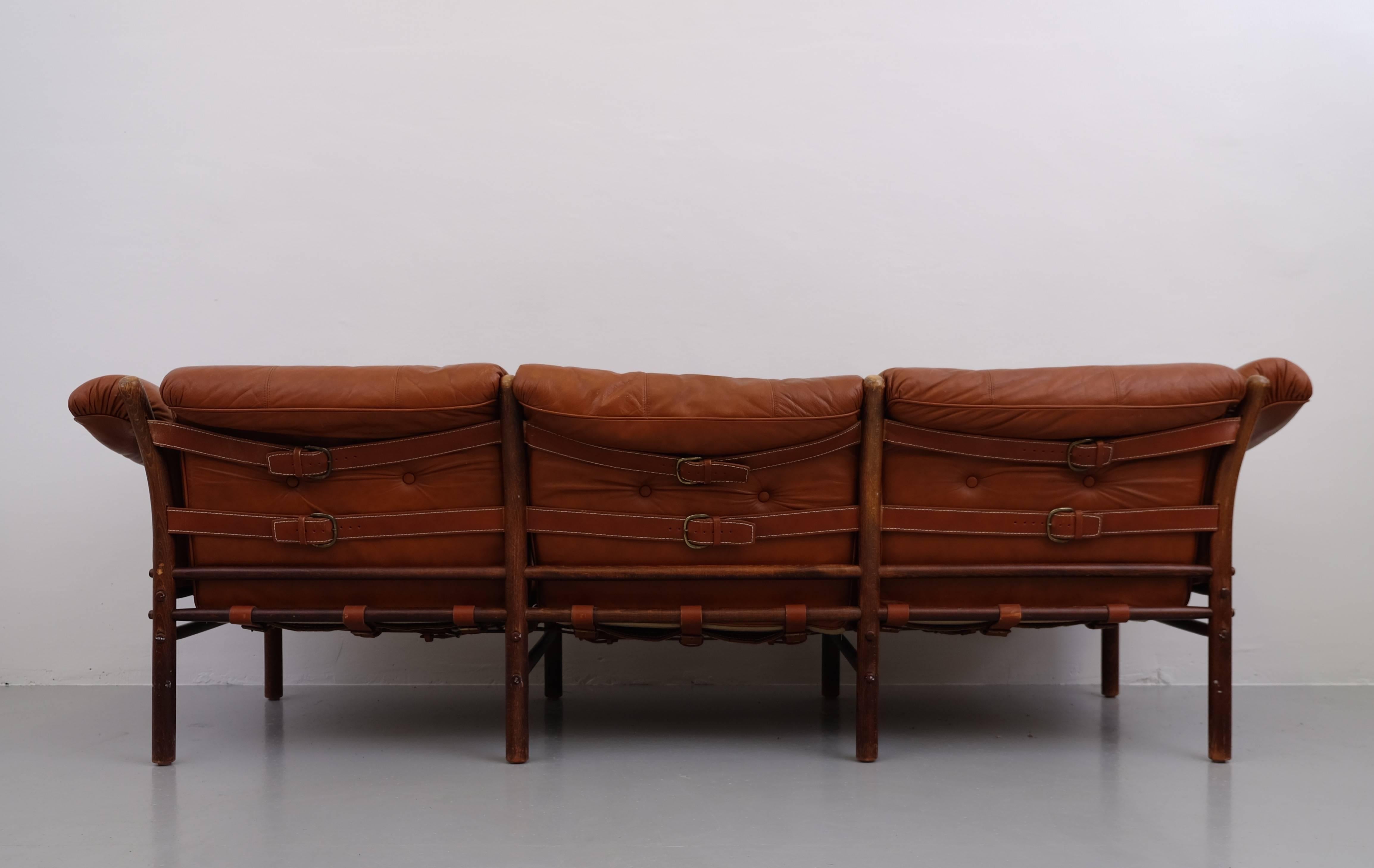 Arne Norell Leather Sofa, Model Ilona, 1960s 1