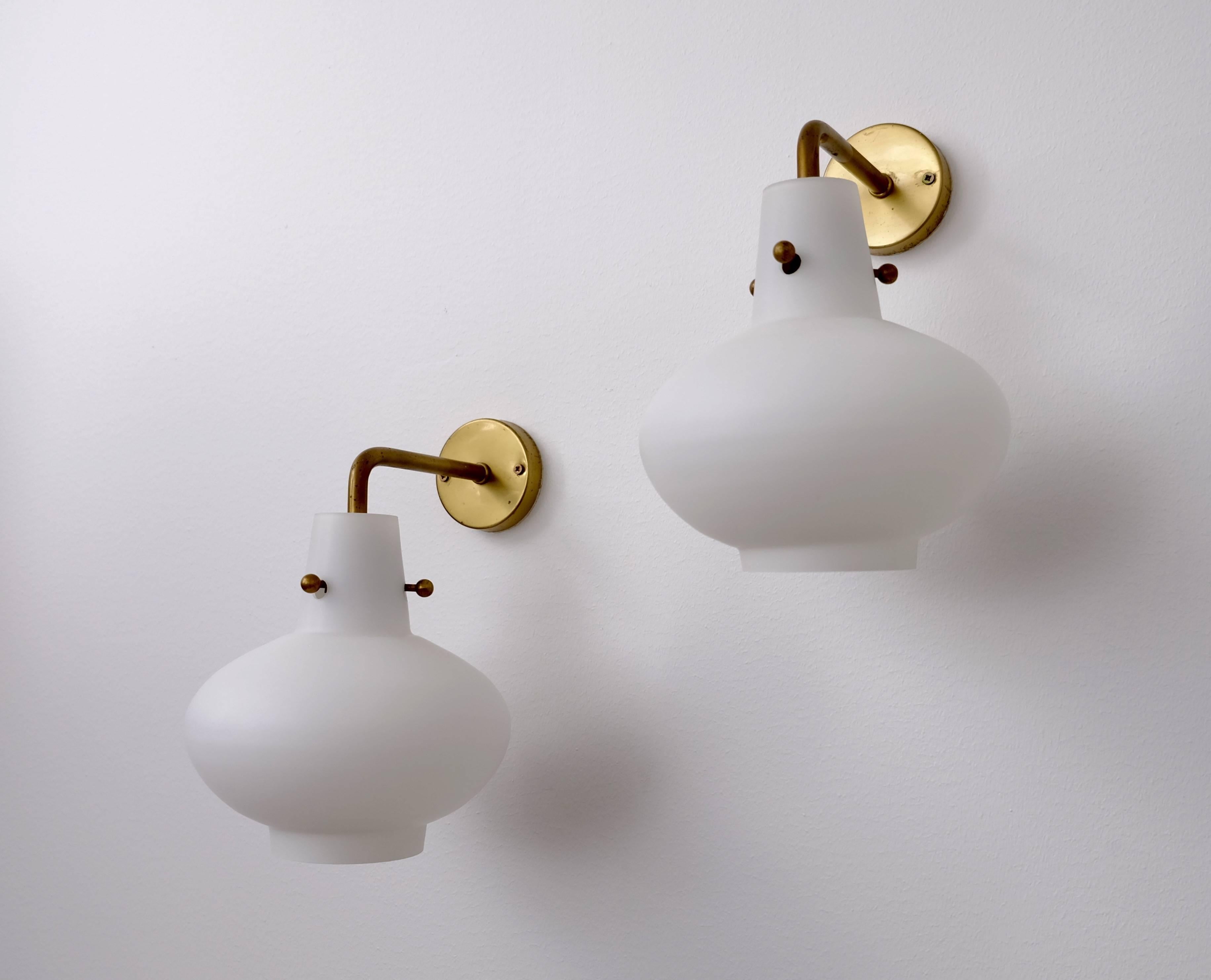 Mid-20th Century Rare Set of Ten Wall Lamps by Hans Bergström, Sweden, 1950s For Sale