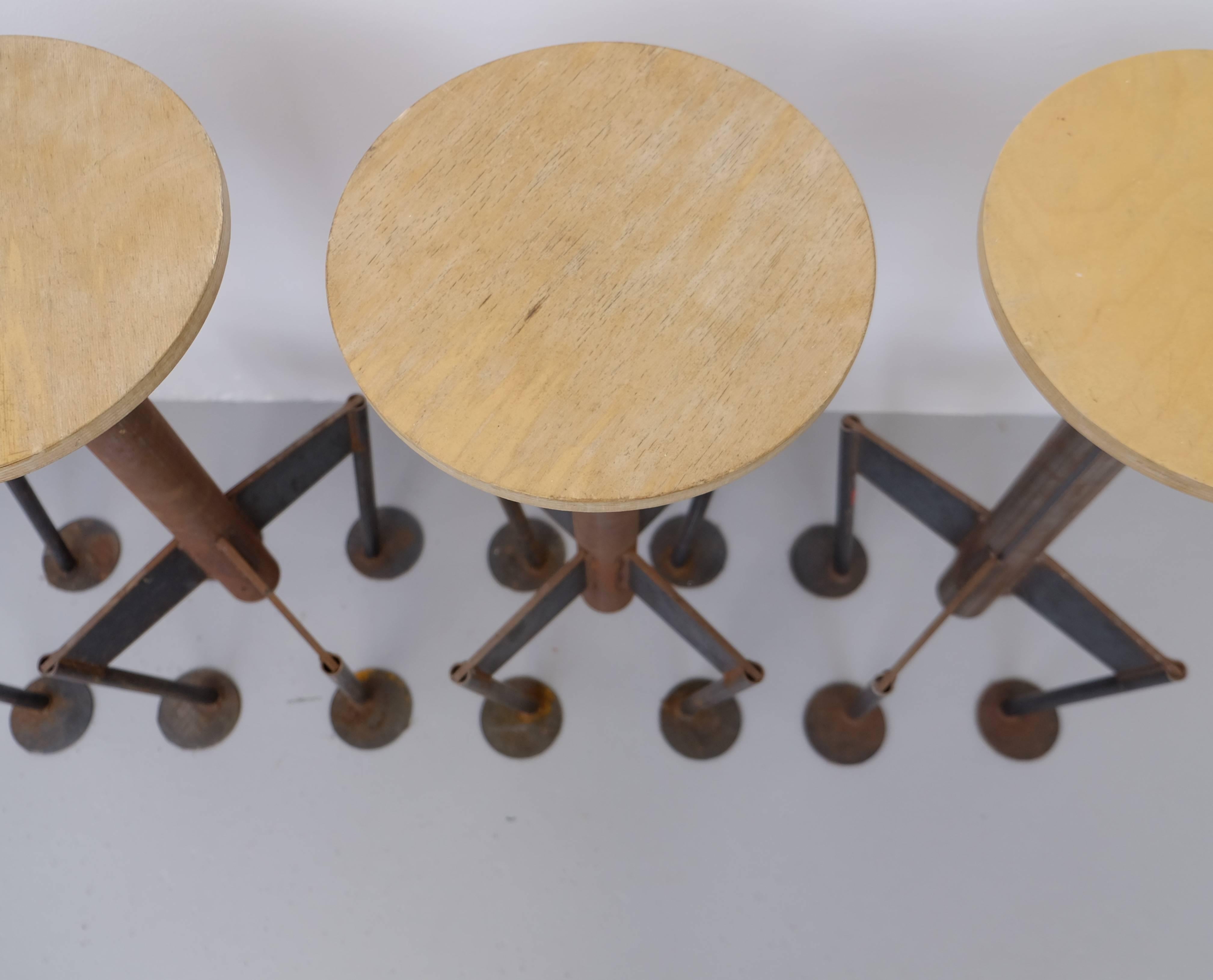 Late 20th Century Rare Set of 8 Bar Stools by Arpad Földessy, 1980s