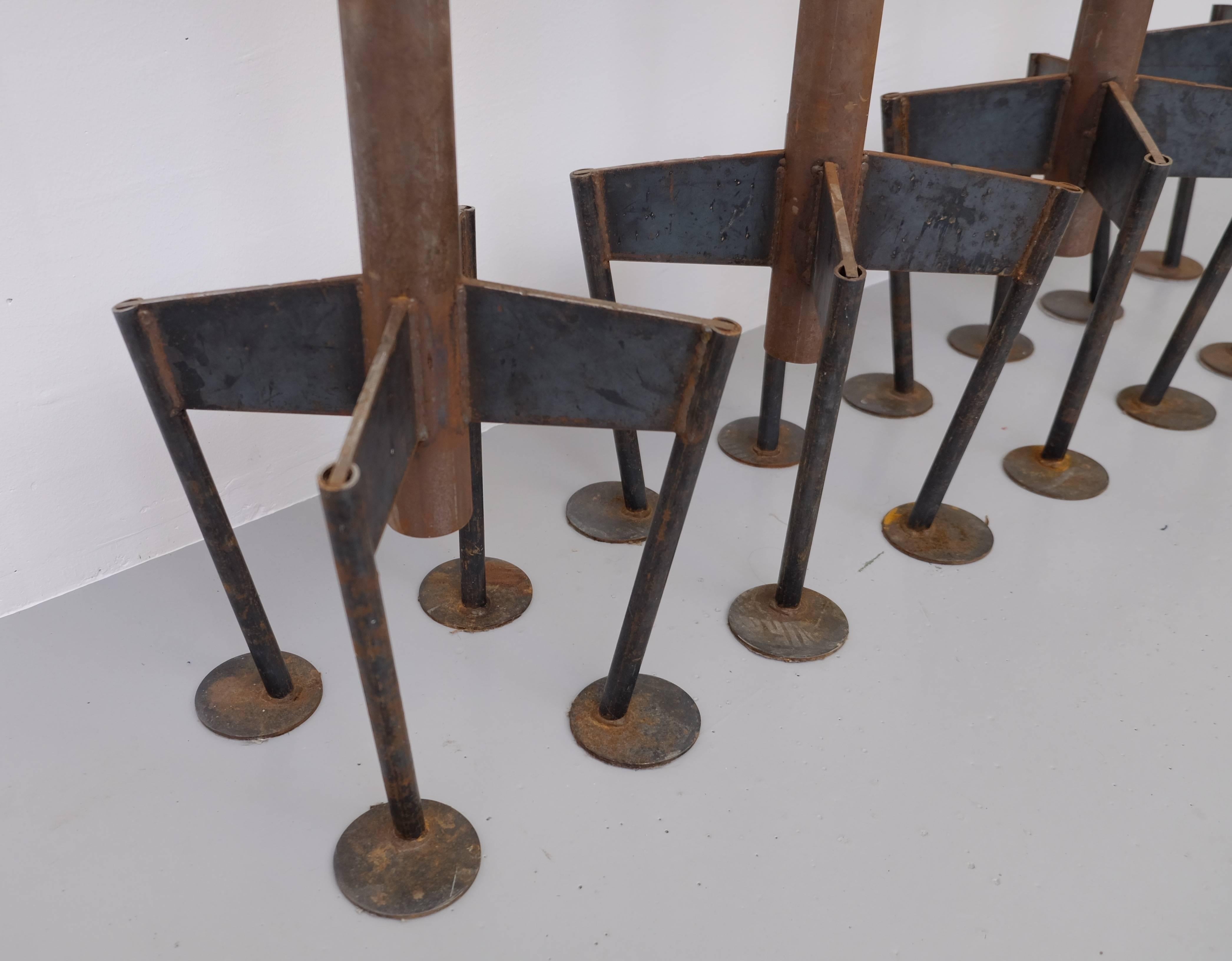 Iron Rare Set of 8 Bar Stools by Arpad Földessy, 1980s
