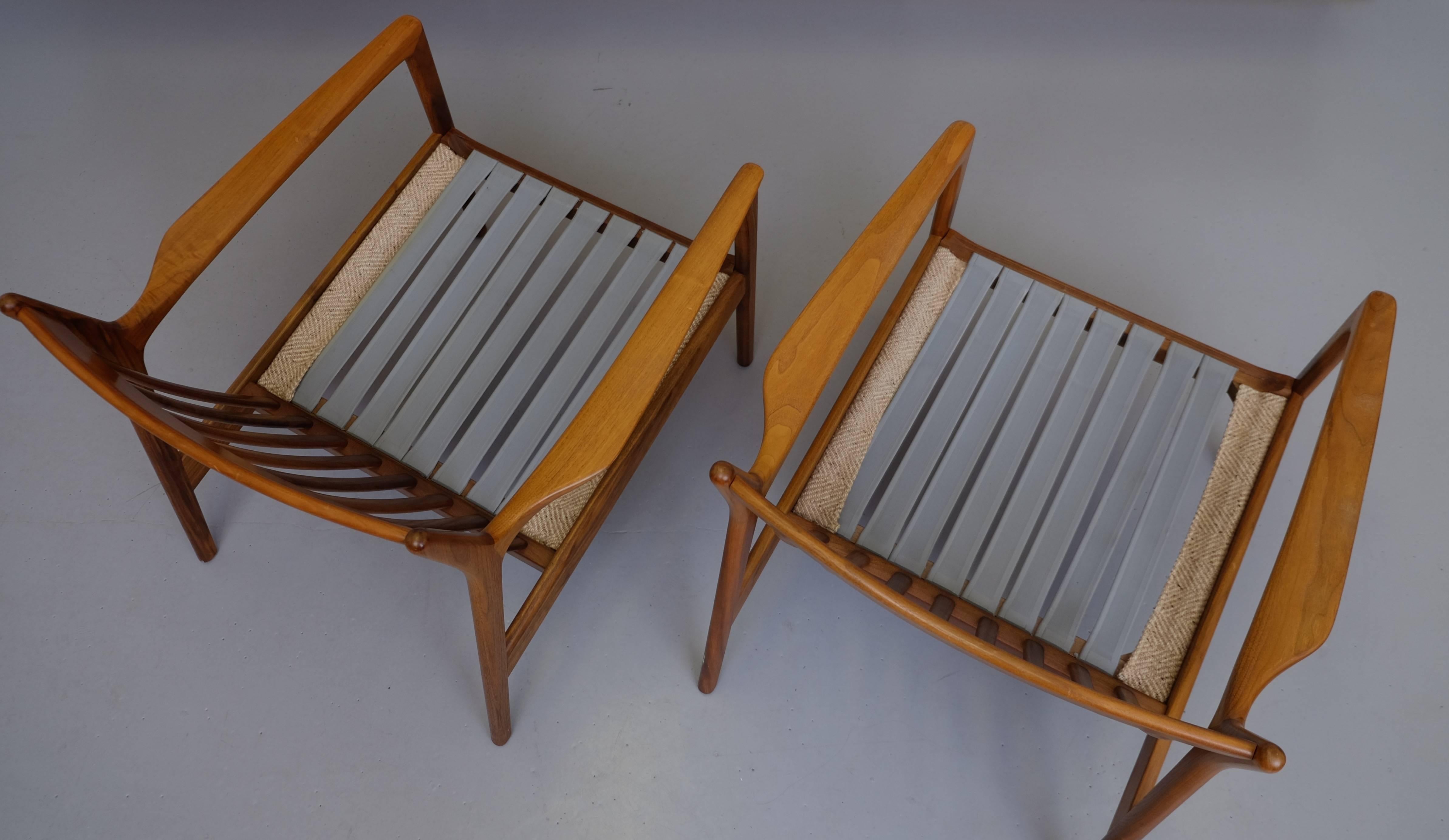Walnut Pair of USA-75 by Folke Ohlsson for DUX, 1960s