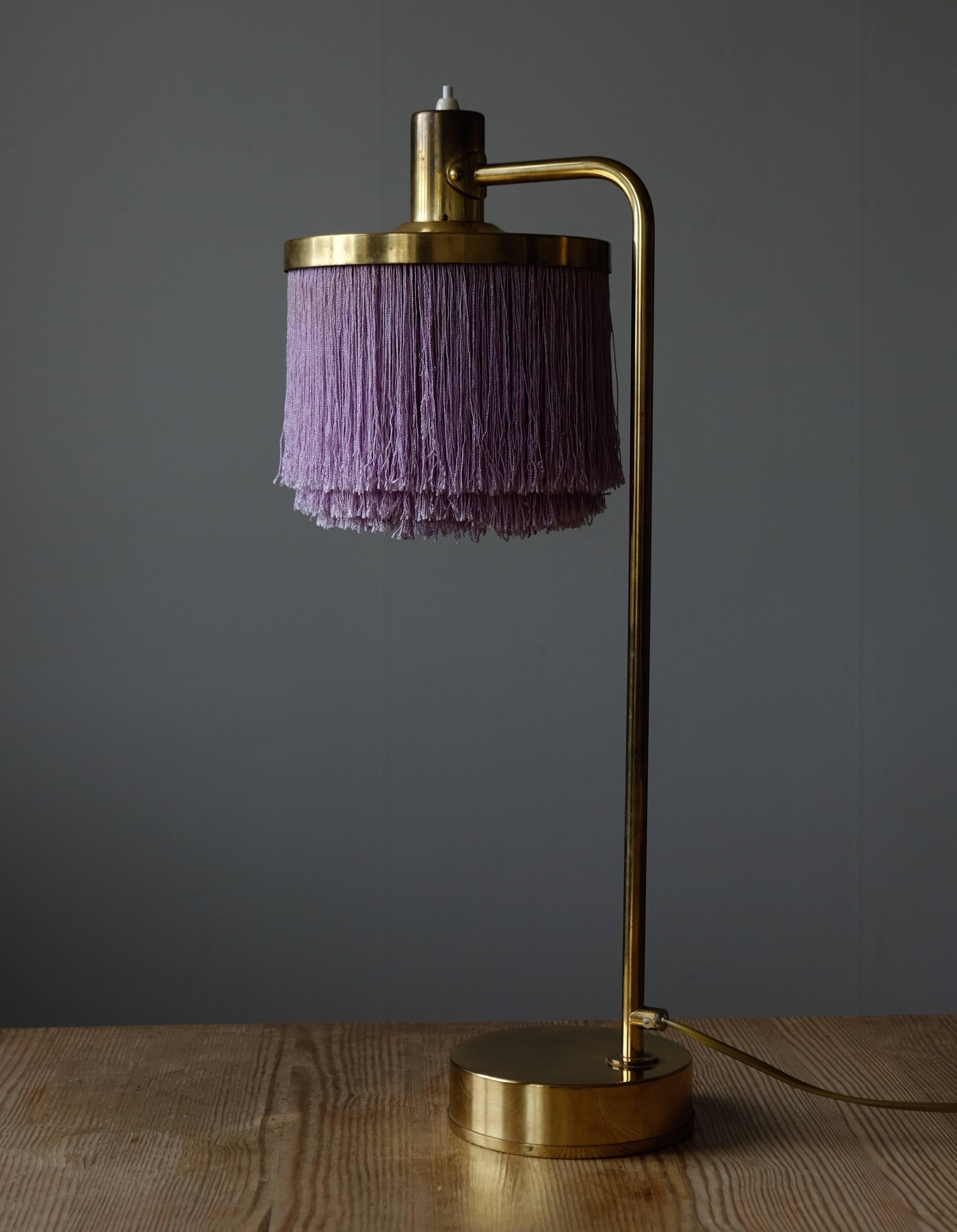 Brass table lamp produced by Hans-Agne Jakobsson in Markaryd, Sweden.