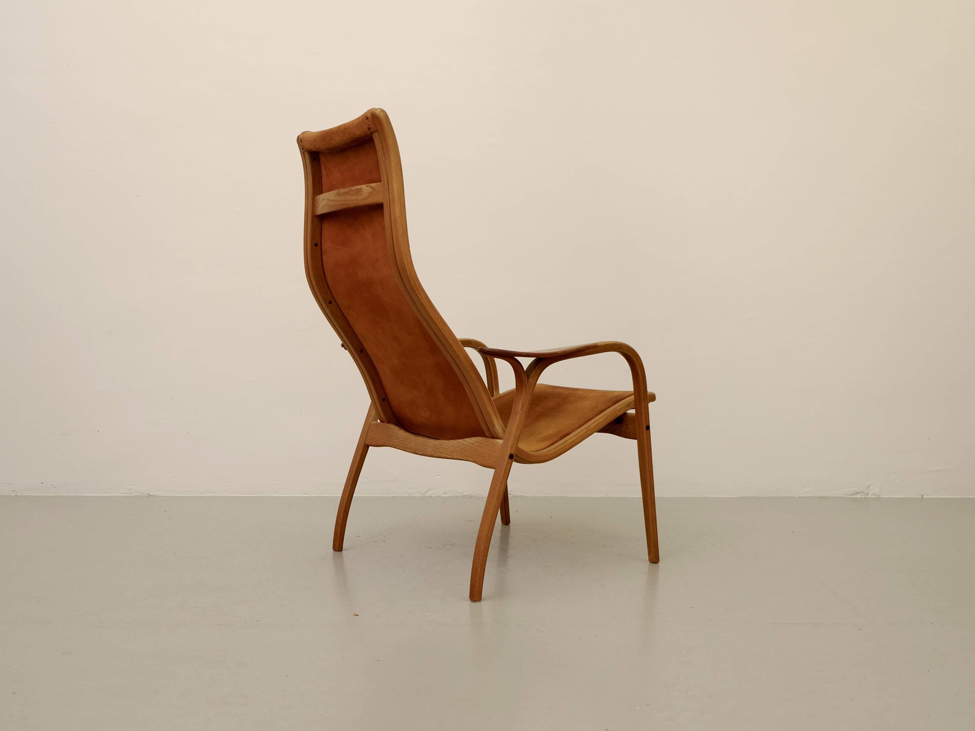 Swedish Lamino Chair in Suede by Yngve Ekström for Swedese, 1964