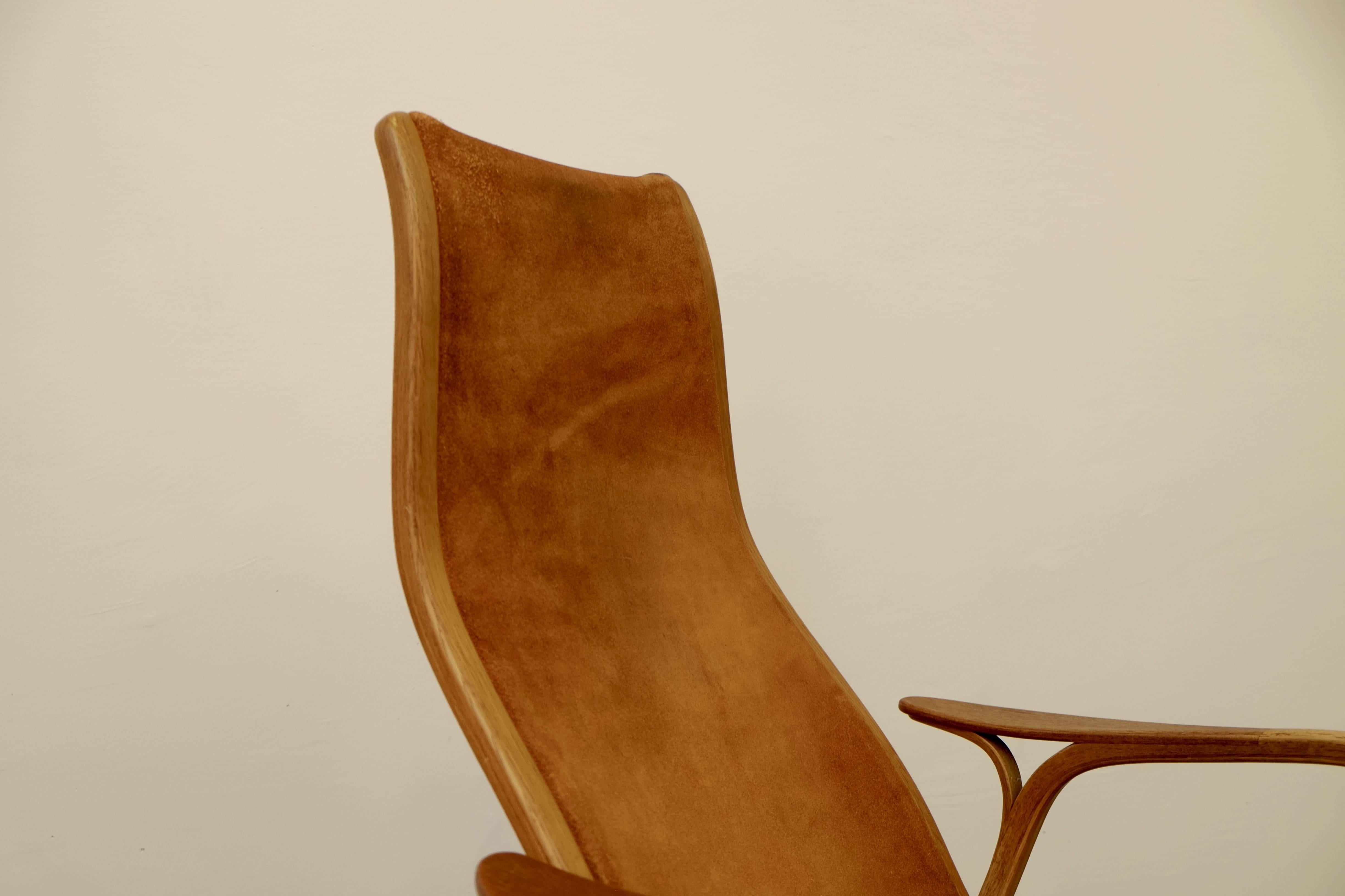Lamino Chair in Suede by Yngve Ekström for Swedese, 1964 1