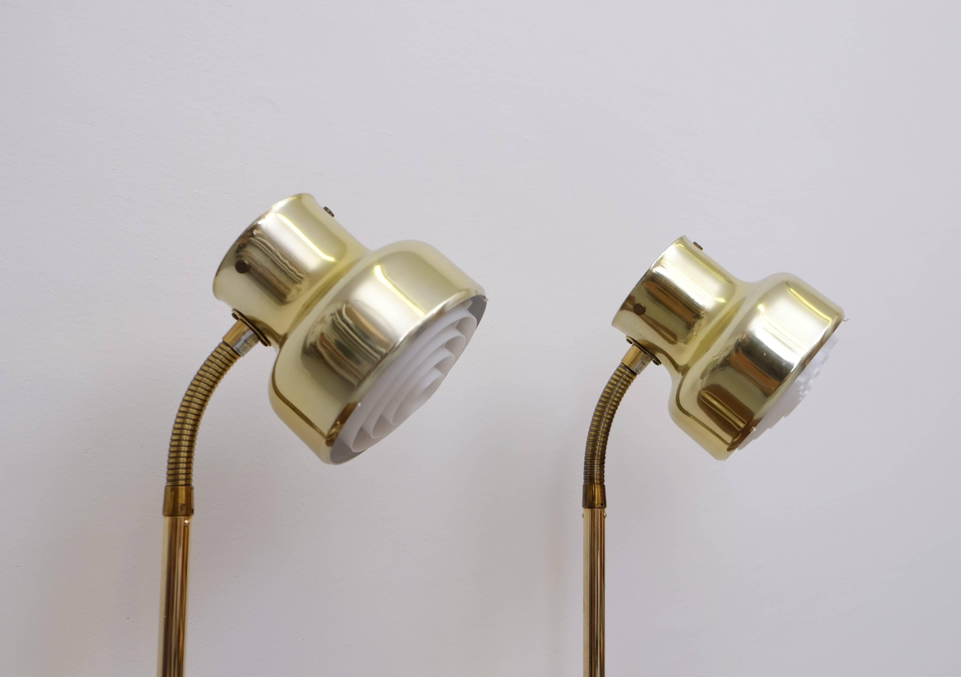 Mid-20th Century Pair of Brass Table/Desk Lamps Bumling by Anders Pehrson, 1960s For Sale