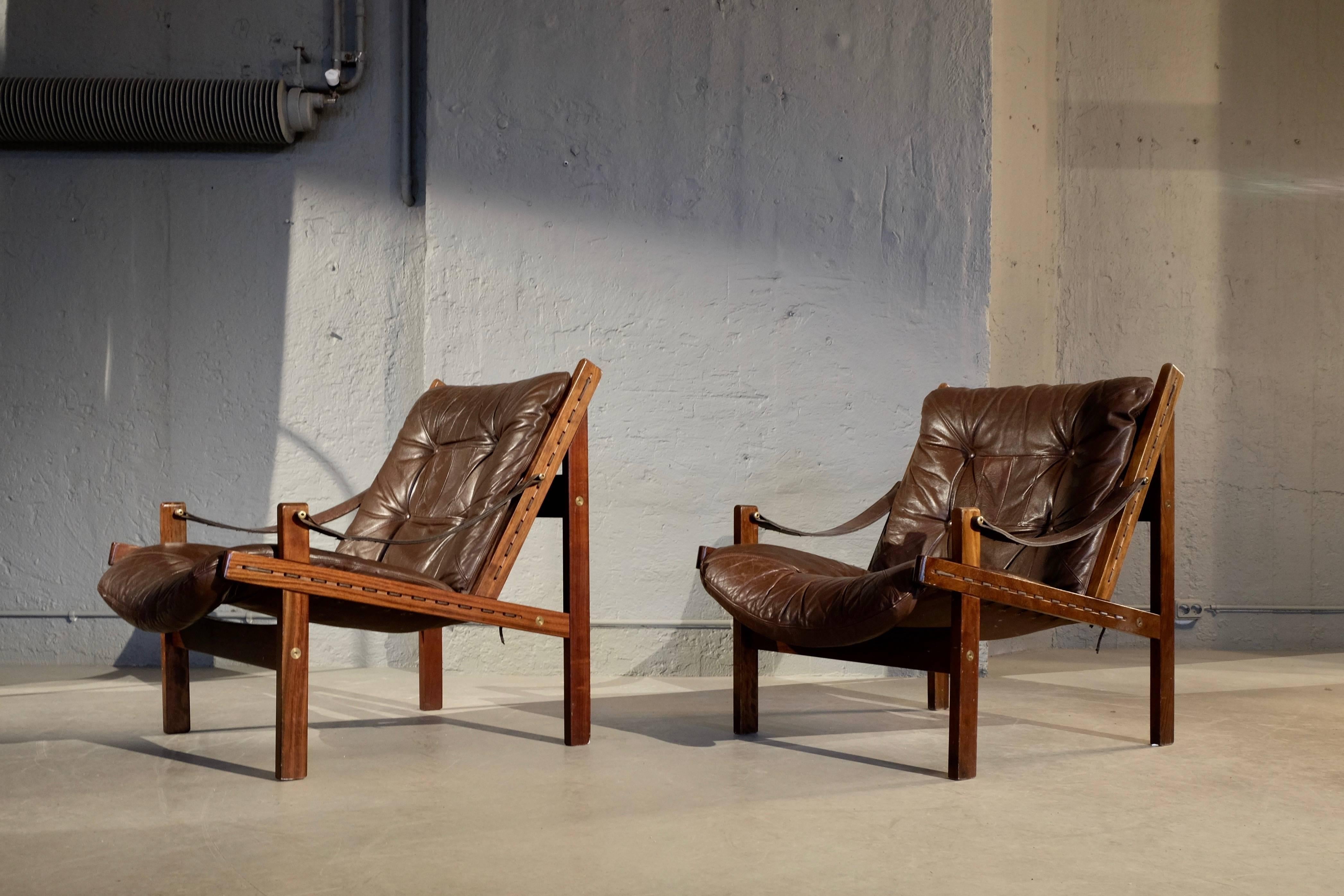 Scandinavian Modern Pair of Hunter Easy Chairs by Torbjørn Afdal, 1960s