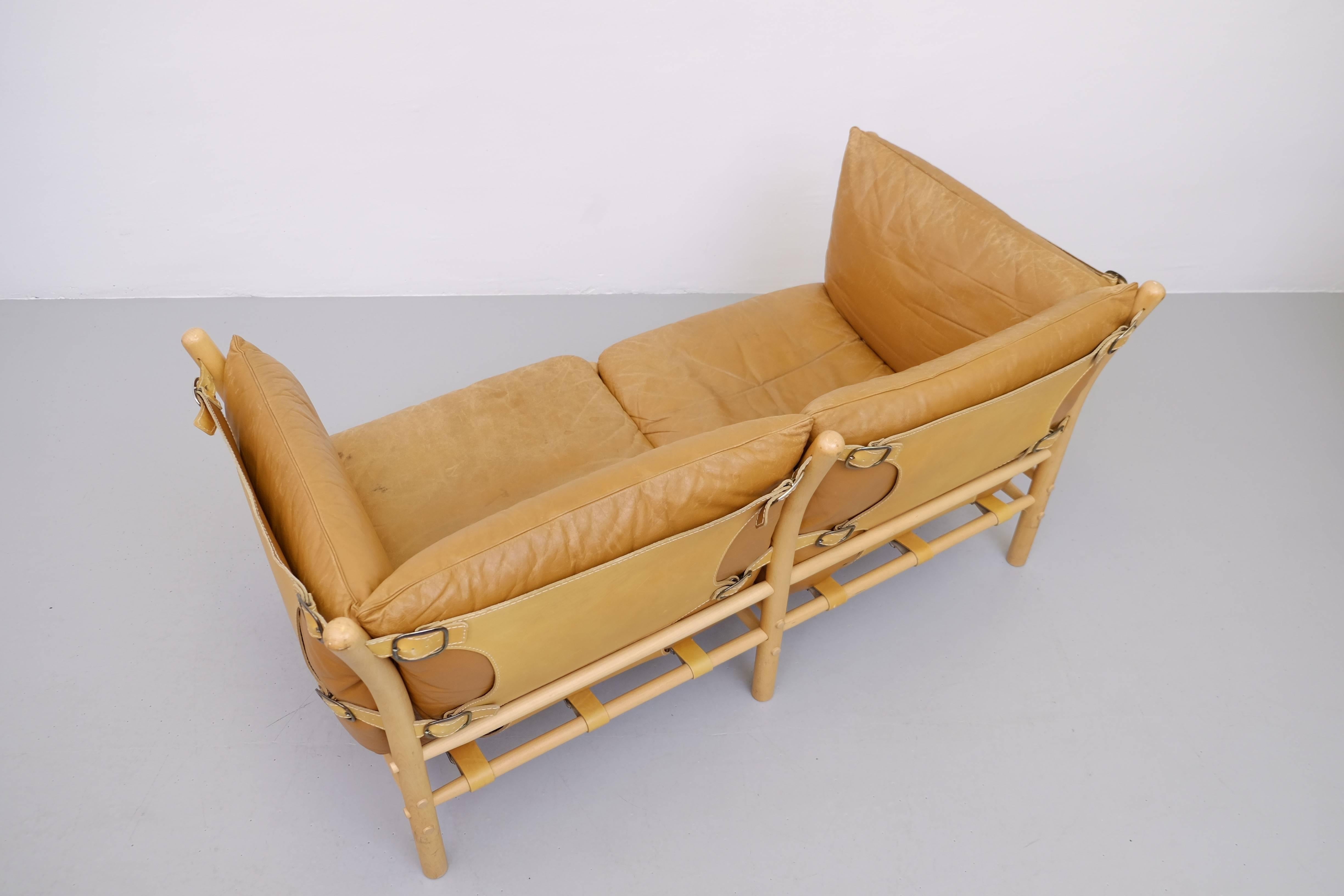 Scandinavian Modern Arne Norell Ilona Leather Sofa, 1960s