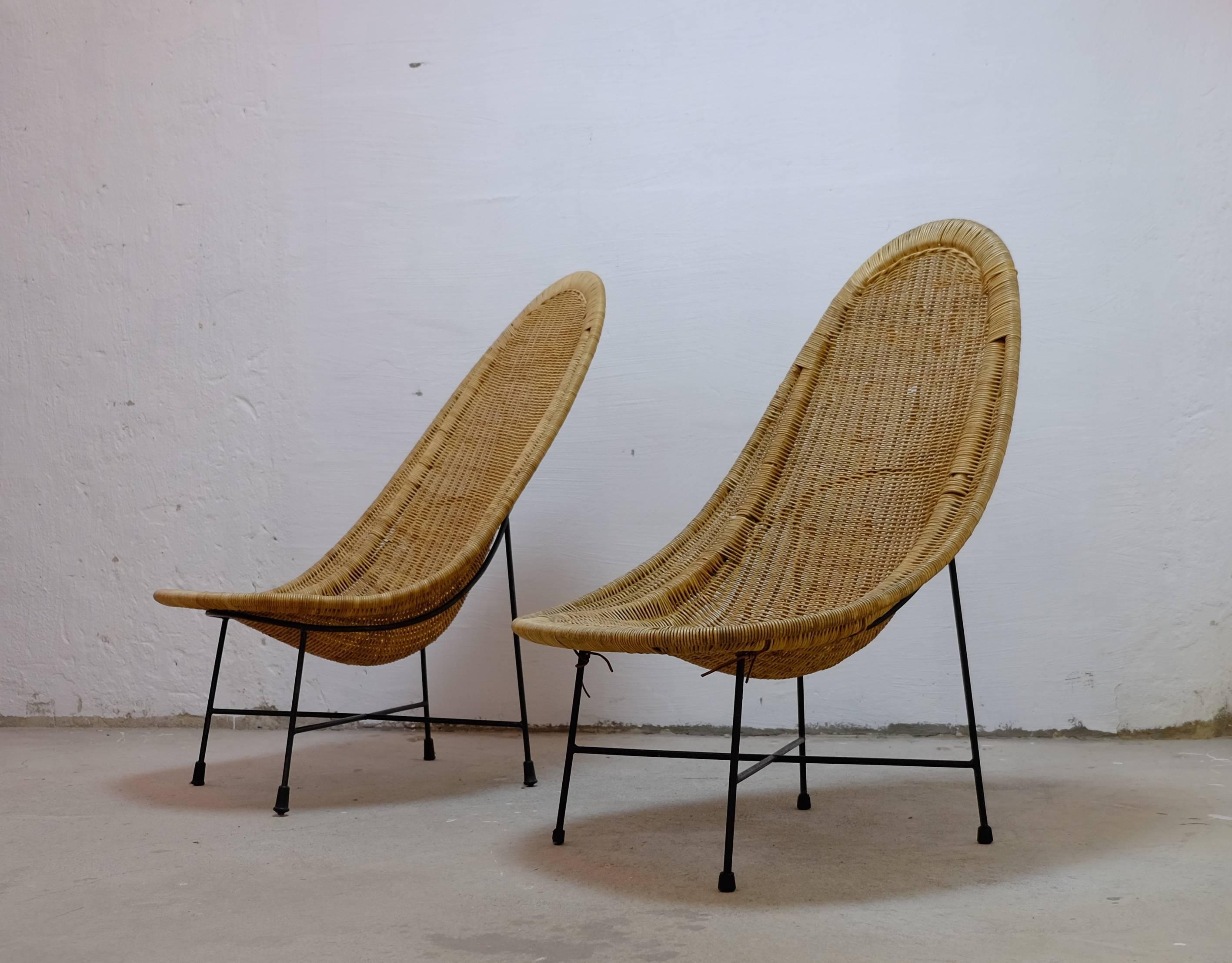 Rare pair of easy chairs model 