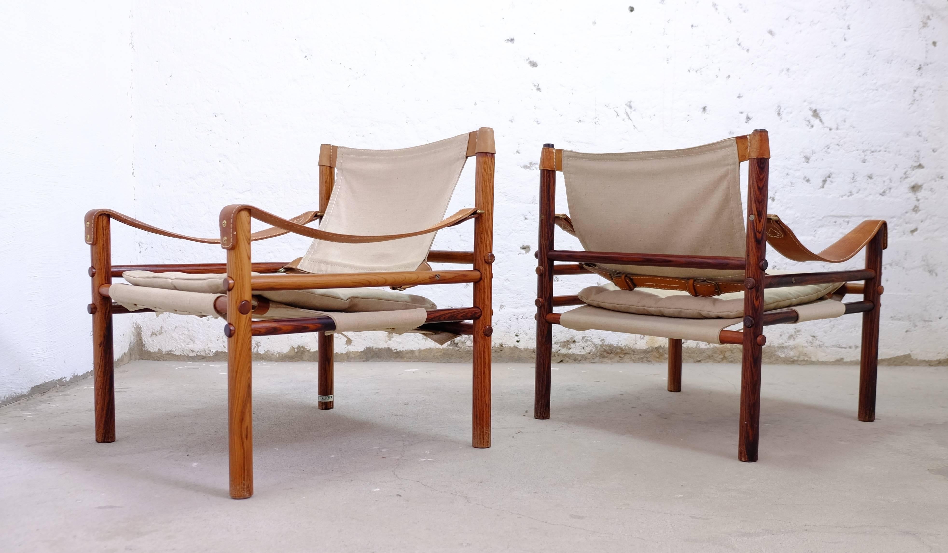 Great pair of easy chairs model name Sirocco. Designed by Arne Norell, produced by Arne Norell AB in Aneby, Sweden.