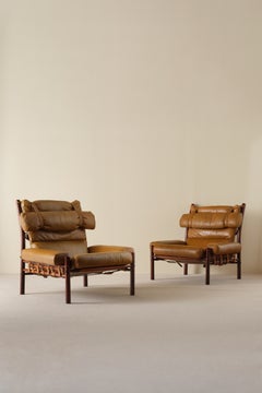Arne Norell Inca Easy Chairs, 1970s