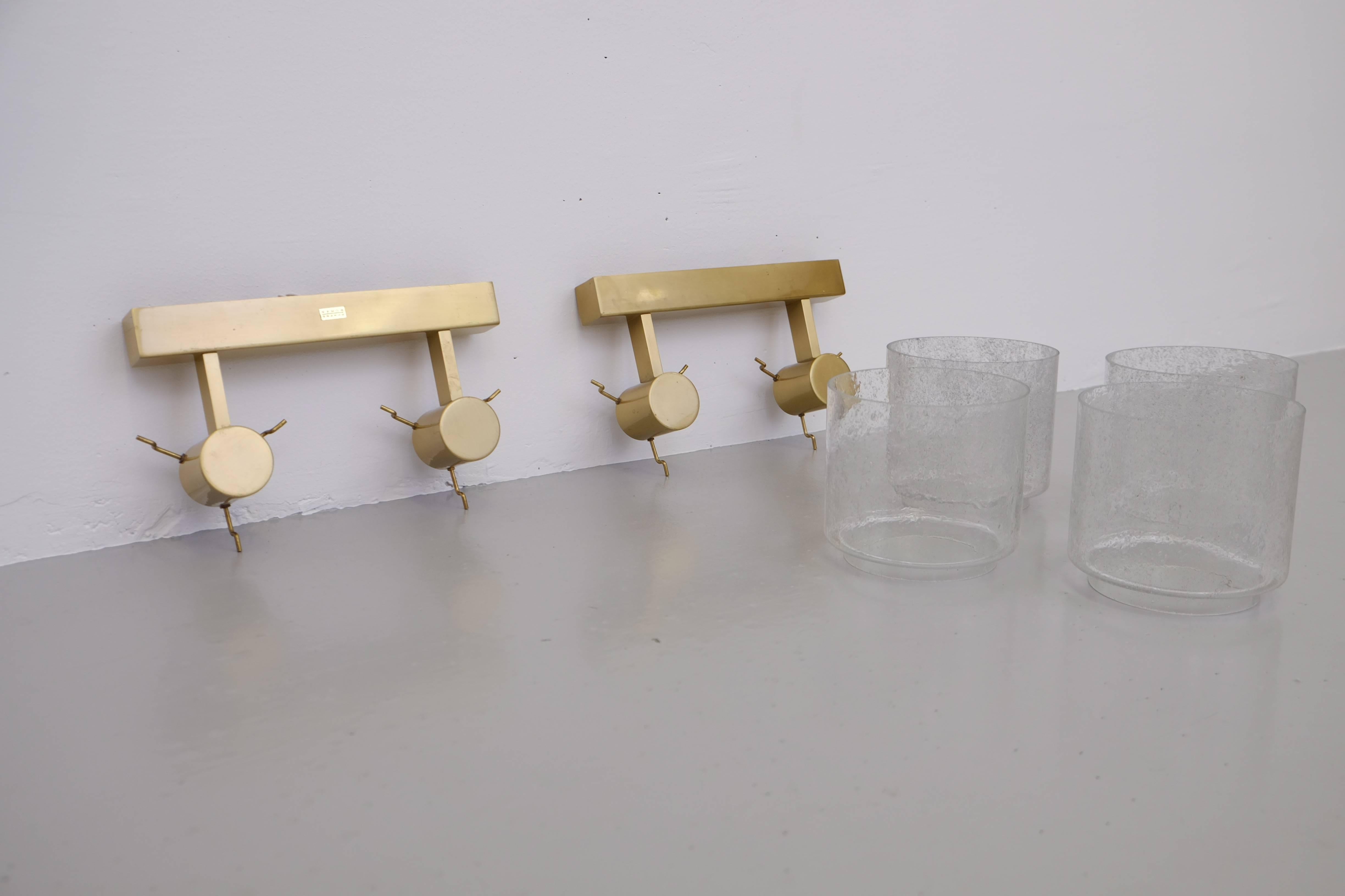 Pair of Swedish Brass Wall Lamps by Boréns, 1960s In Excellent Condition For Sale In Stockholm, SE