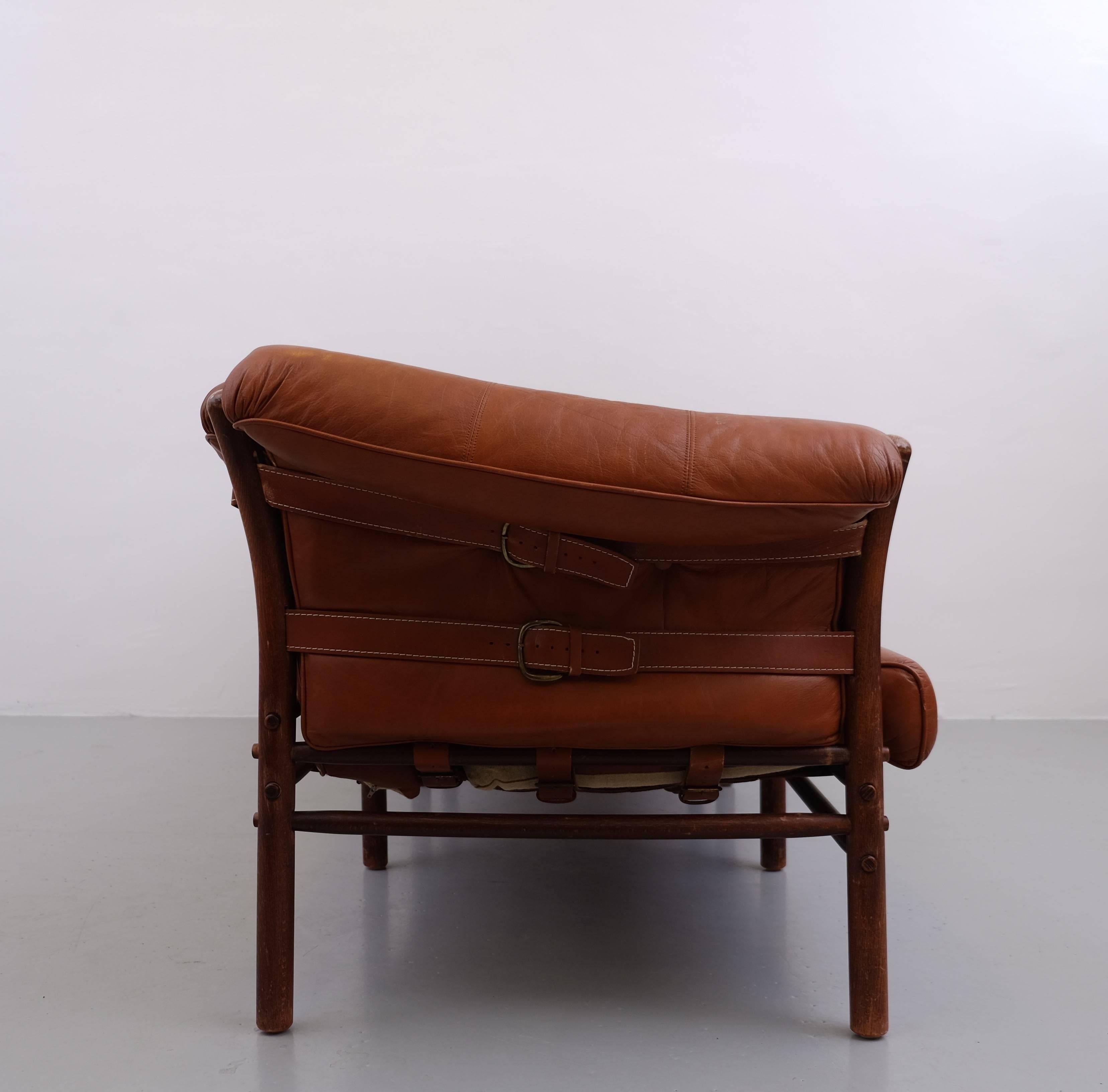 Arne Norell Leather Sofa, Model Ilona, 1960s 2