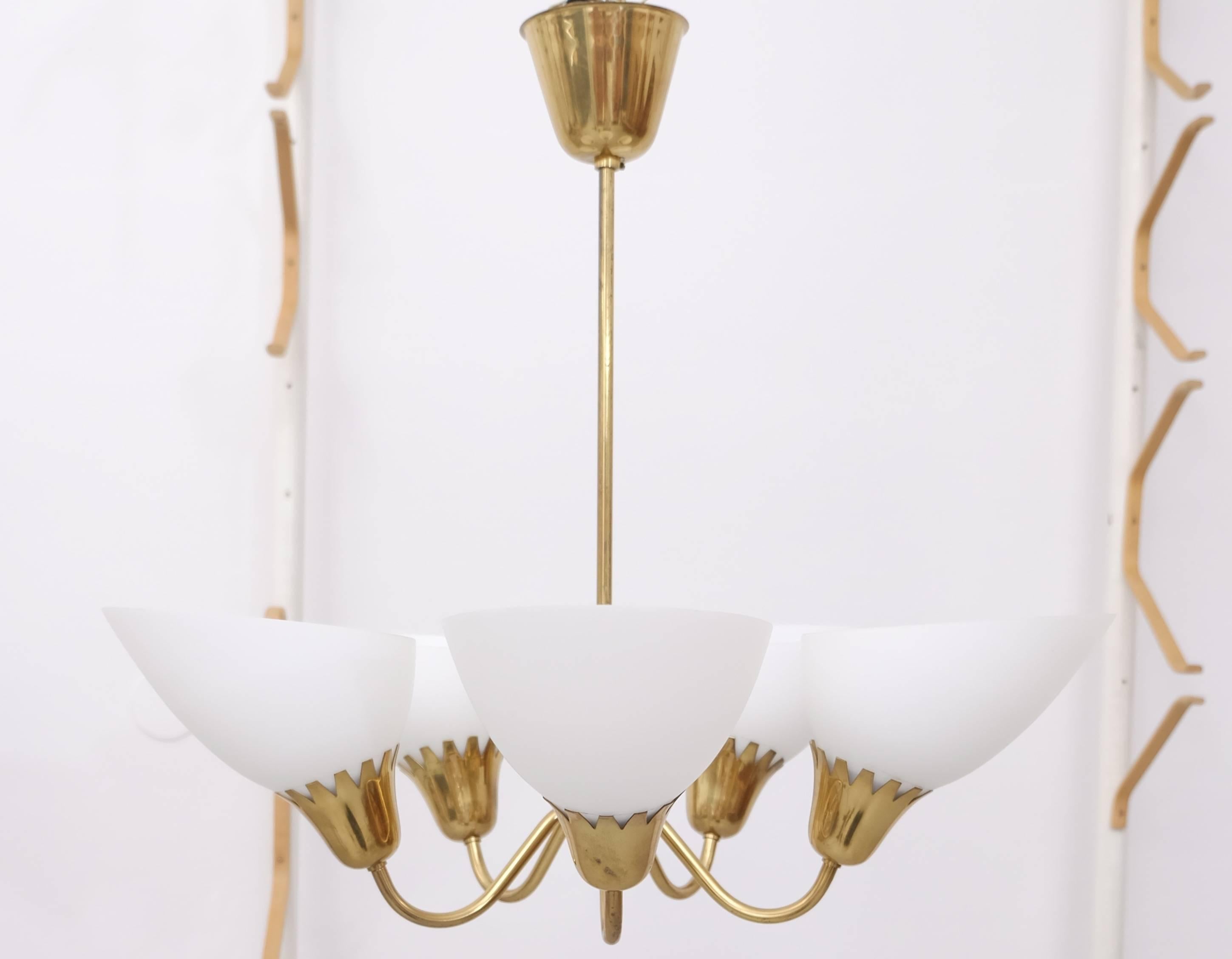 Swedish Brass Ceiling Lamp, 1950s 3