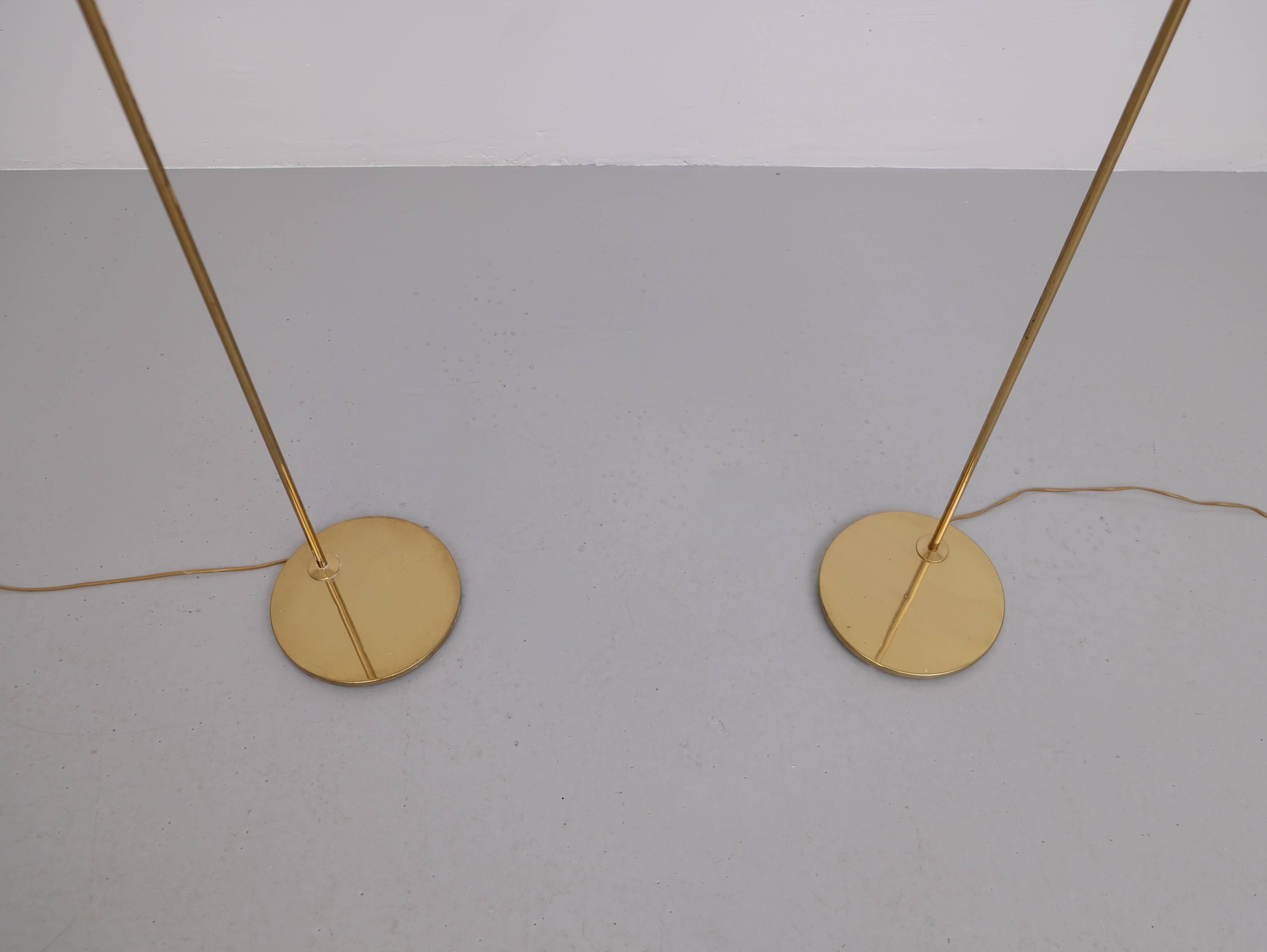 Brass Pair of Floor Lamps, Model G-075, Bergboms, Sweden, 1960s