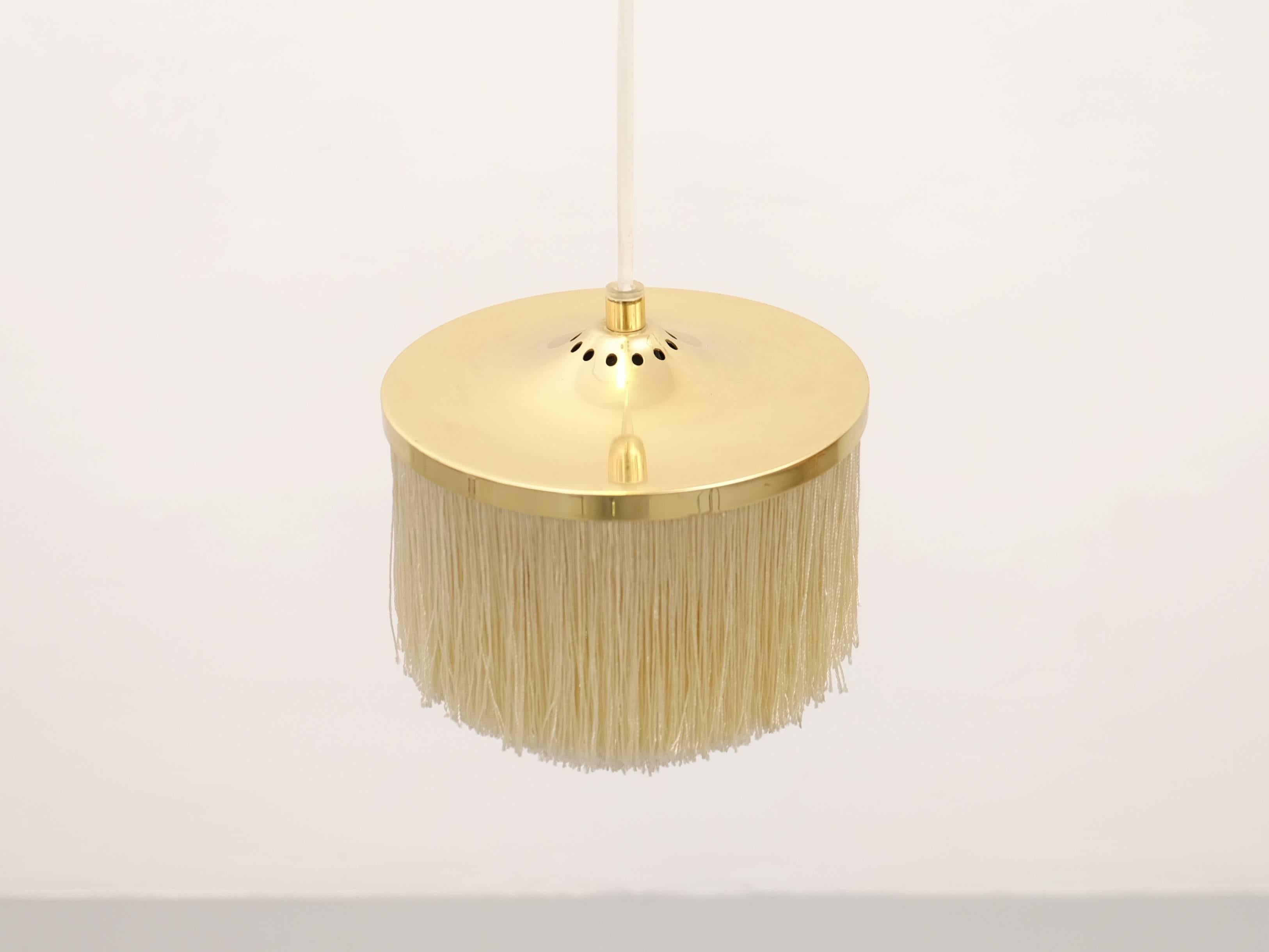 Scandinavian Modern Hans-Agne Jakobsson White Silk Fringe Pendant, 1960s