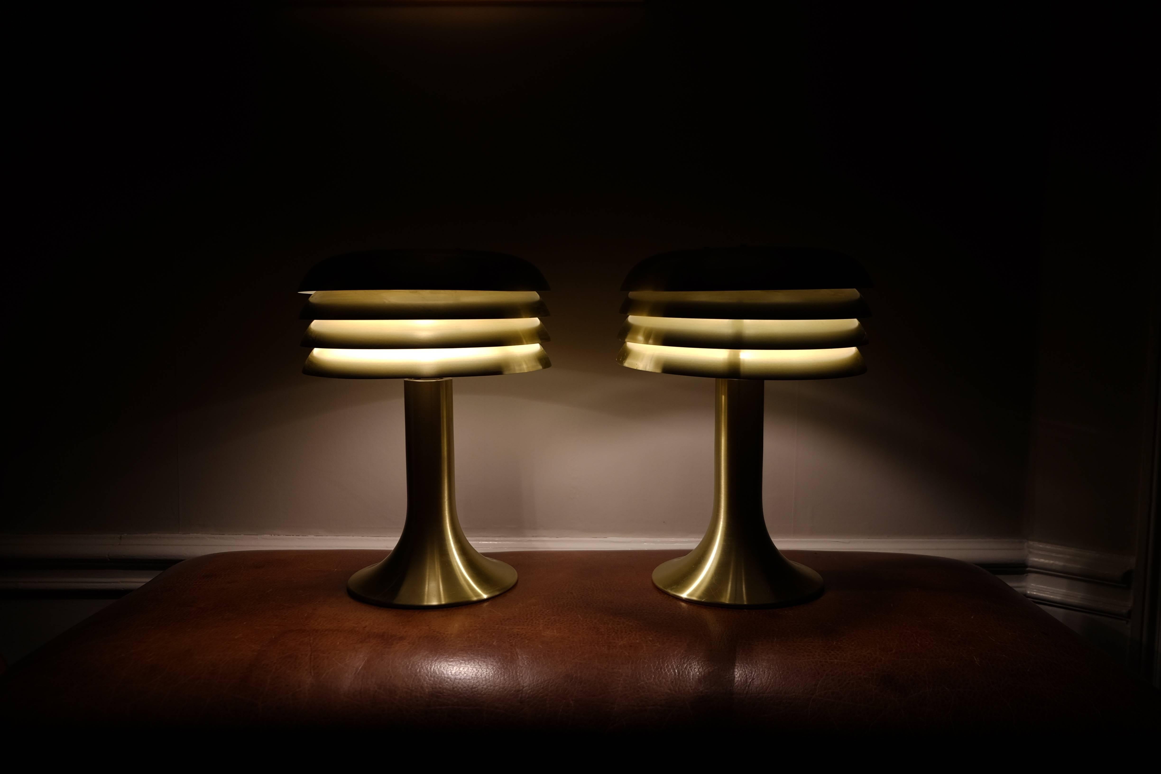 A pair of vintage Hans-Agne Jakobsson table lamps, model BN-26.
Produced by Hans-Agne Jakobsson AB in Markaryd, Sweden.