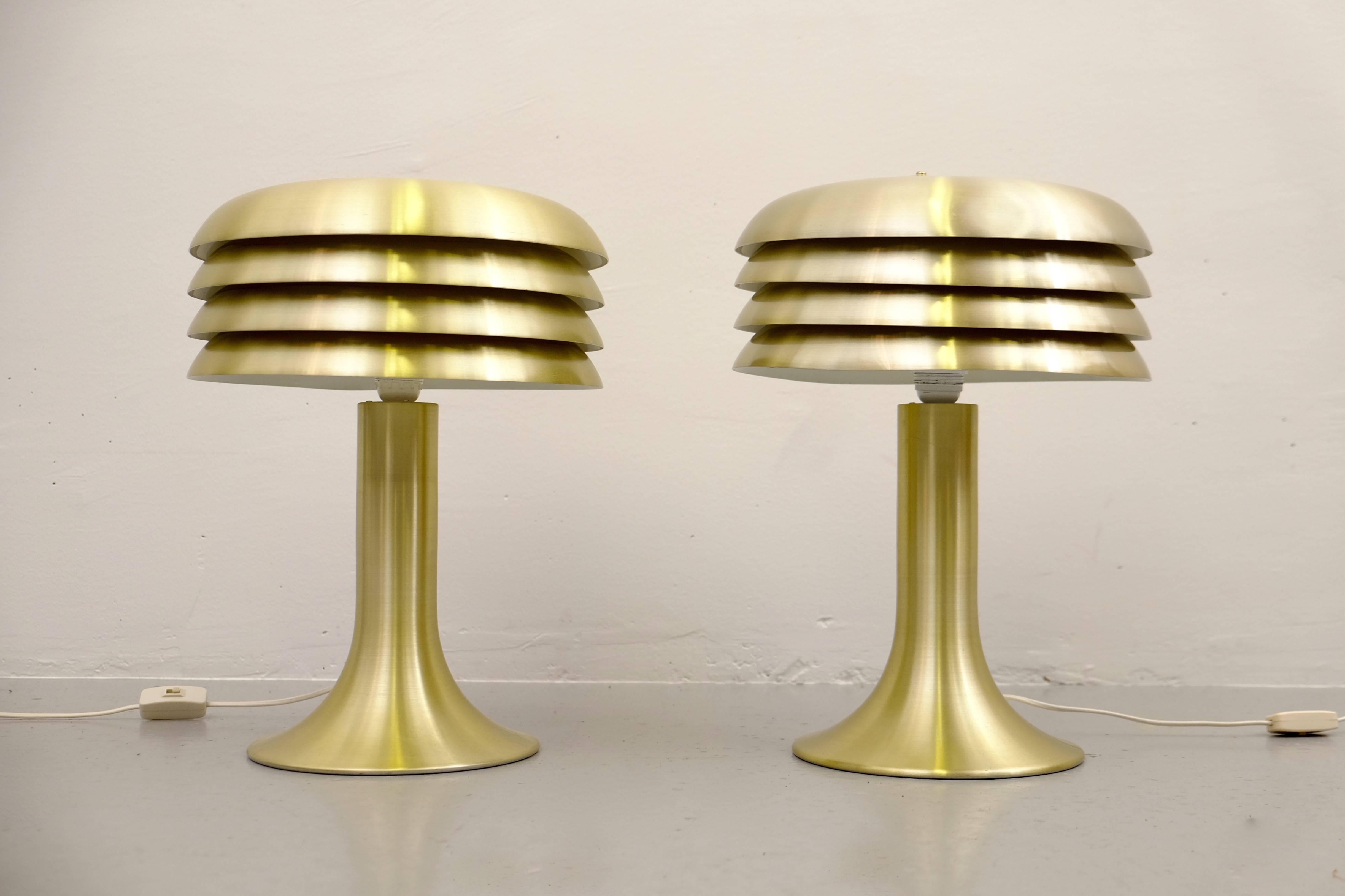 Swedish Pair of Hans-Agne Jakobsson Table Lamps BN-26, 1960s