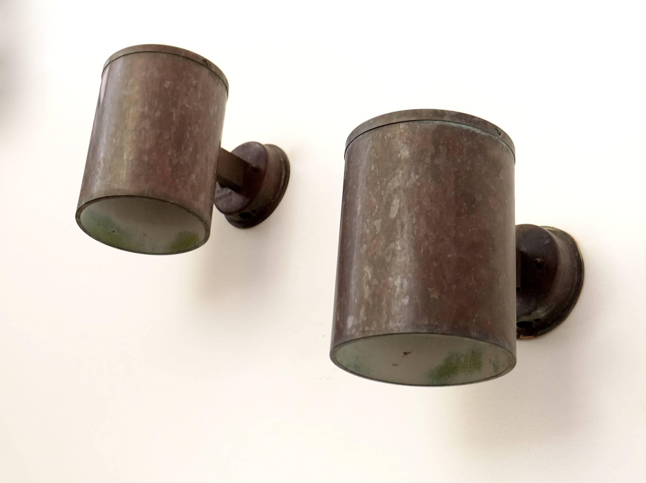 Set of 4 Copper Wall Lamps by Fagerhult, 1960s In Good Condition For Sale In Stockholm, SE
