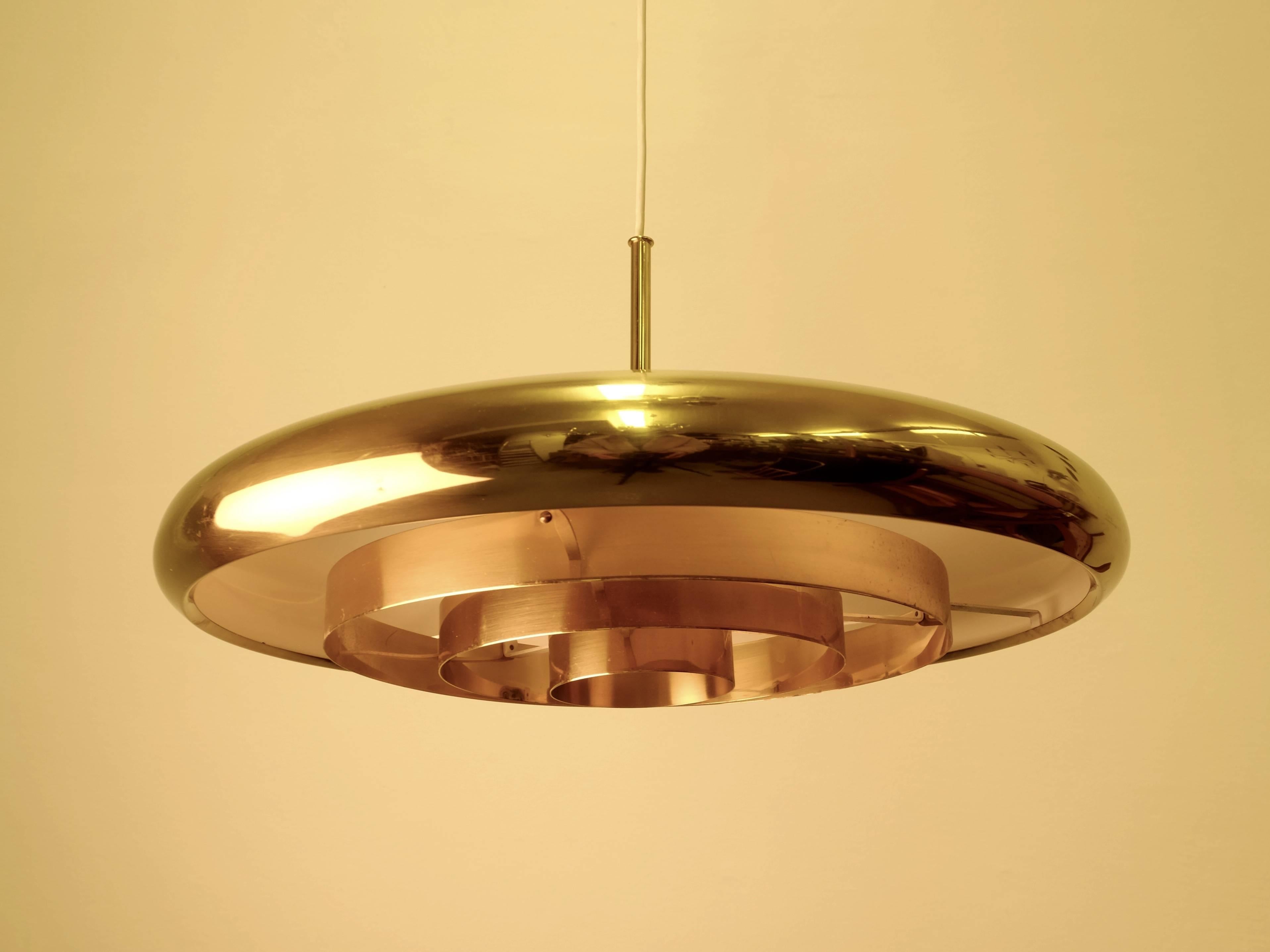 Large Swedish Brass Pendant, 1960s In Excellent Condition In Stockholm, SE