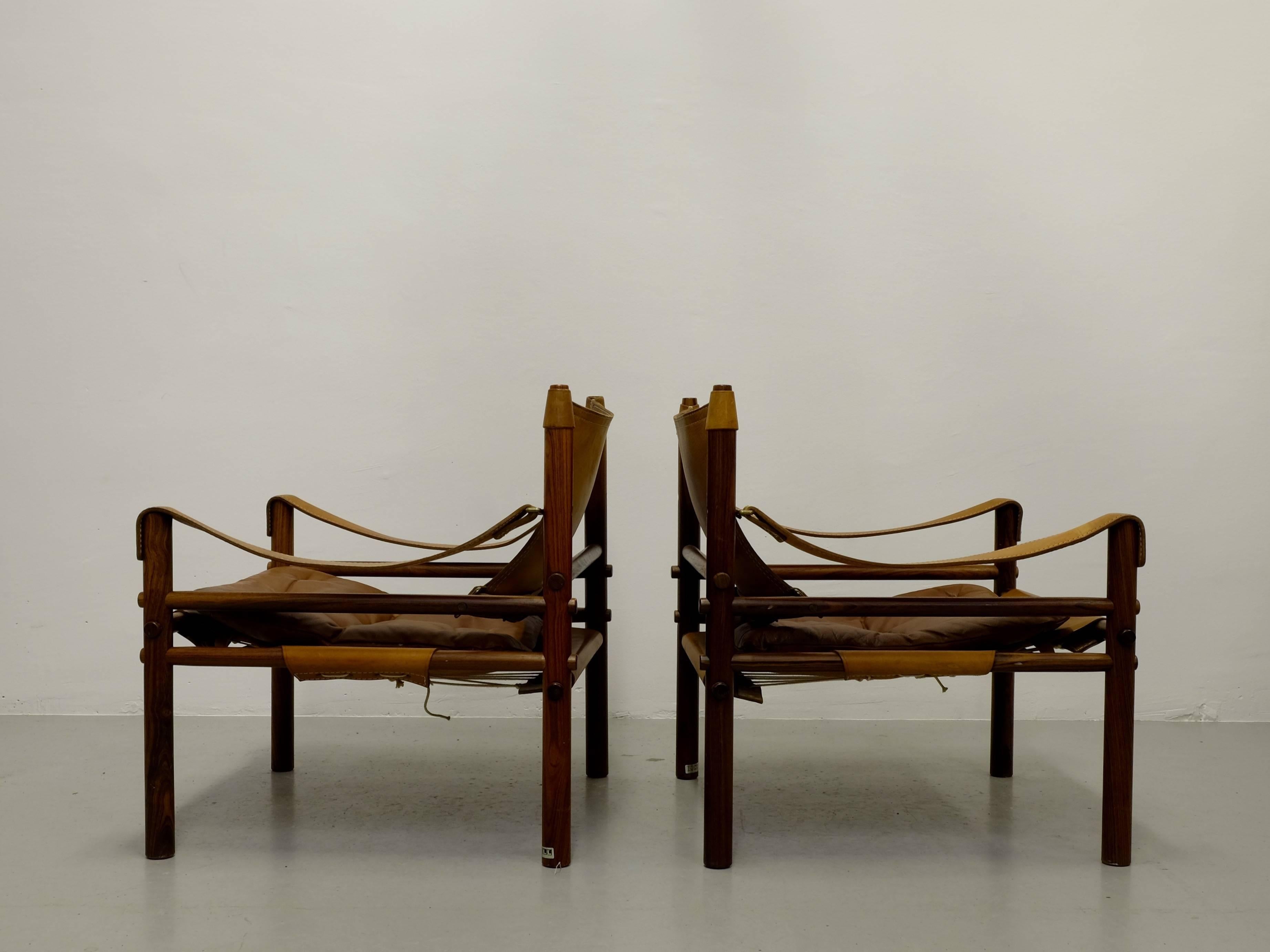 Swedish Pair of Arne Norell Easy Chairs Model Sirocco, 1960s