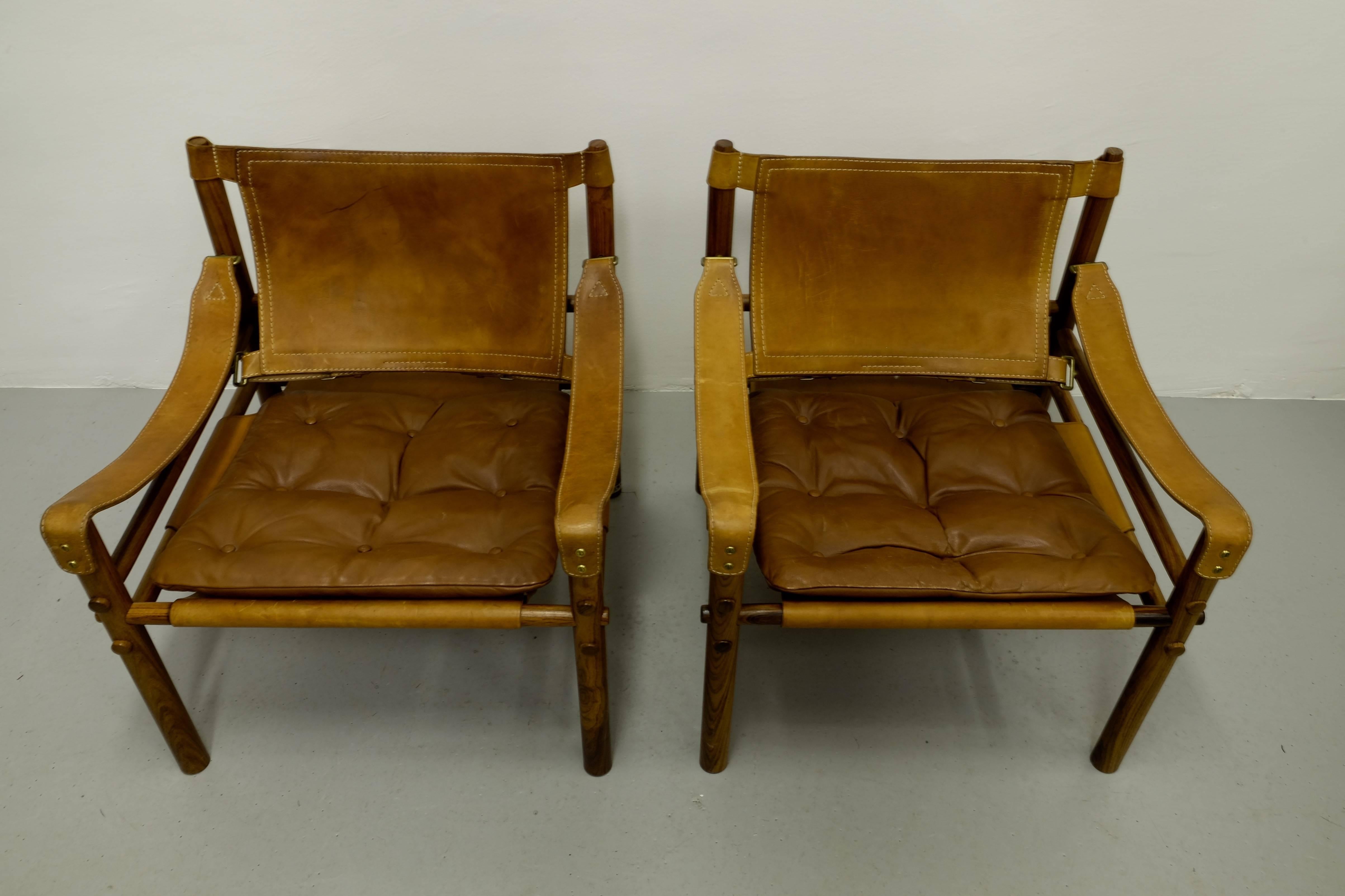 Mid-20th Century Pair of Arne Norell Easy Chairs Model Sirocco, 1960s
