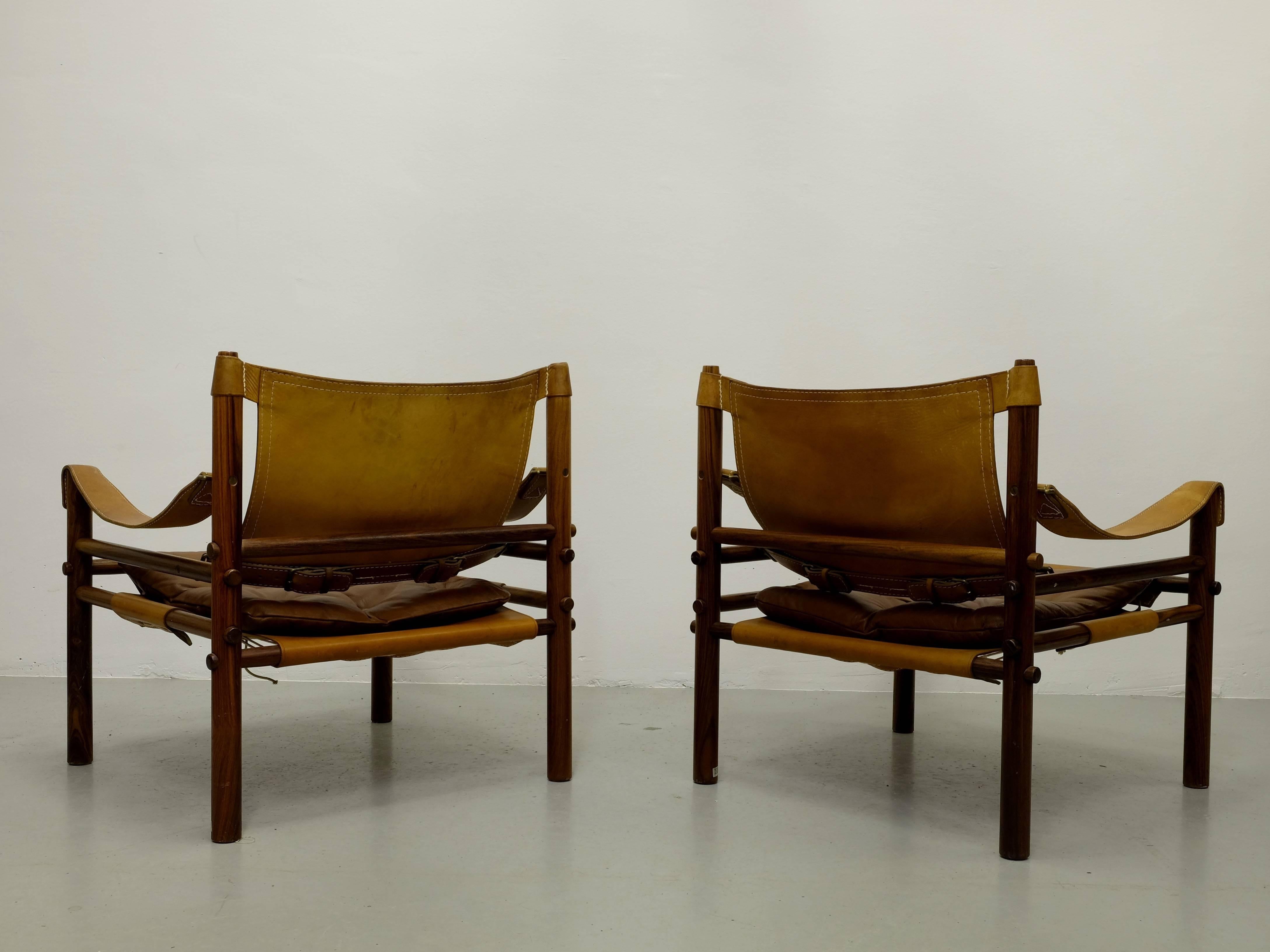 Scandinavian Modern Pair of Arne Norell Easy Chairs Model Sirocco, 1960s