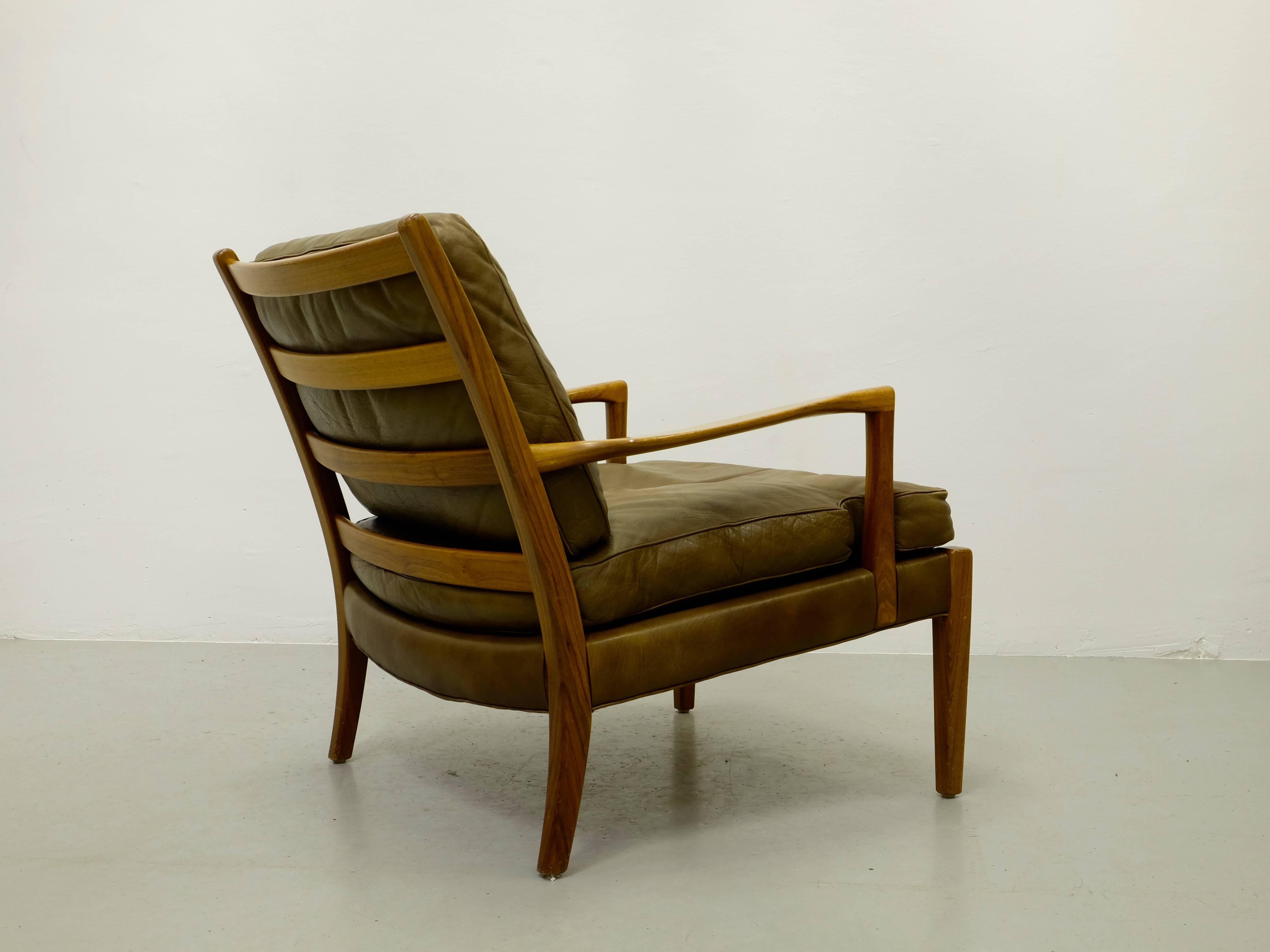 Leather Arne Norell Easy Chair Model 