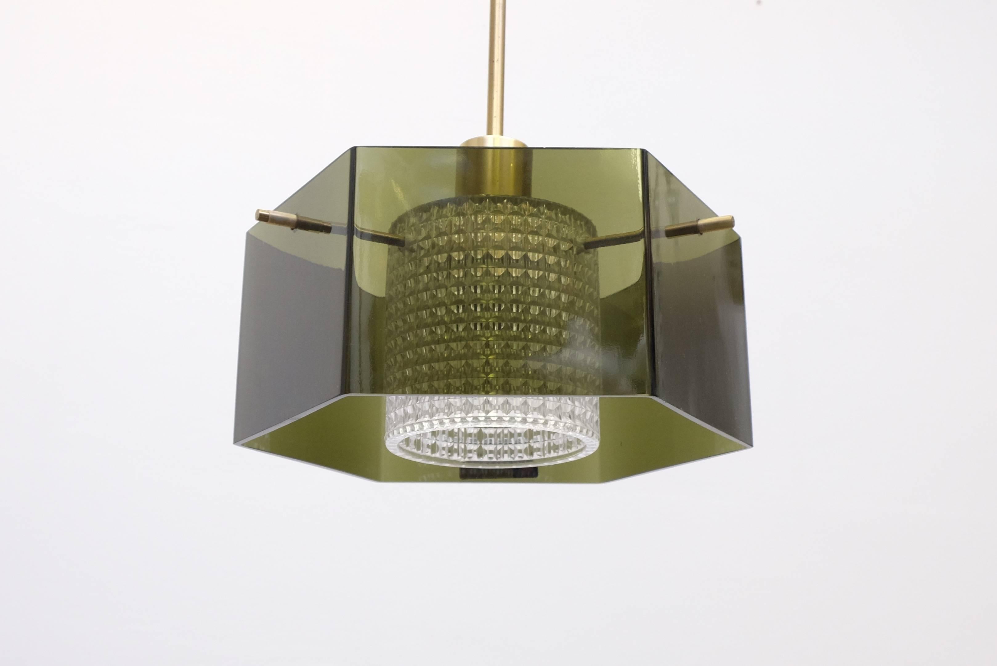 Scandinavian Modern Glass Chandelier by Carl Fagerlund, 1960s