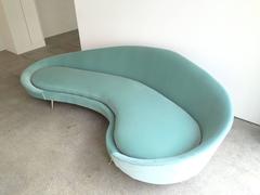 Sofa Reupholstered in Green Velvet