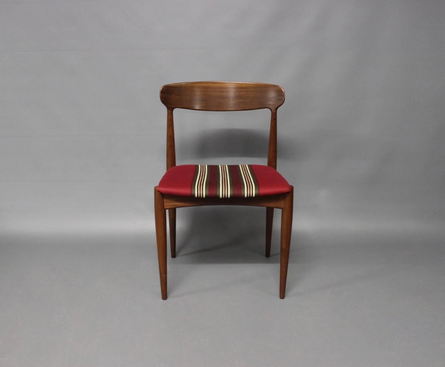 Scandinavian Modern Set of Six Dining Room Chairs by Johannes Andersen and Uldum Furniture, 1960s