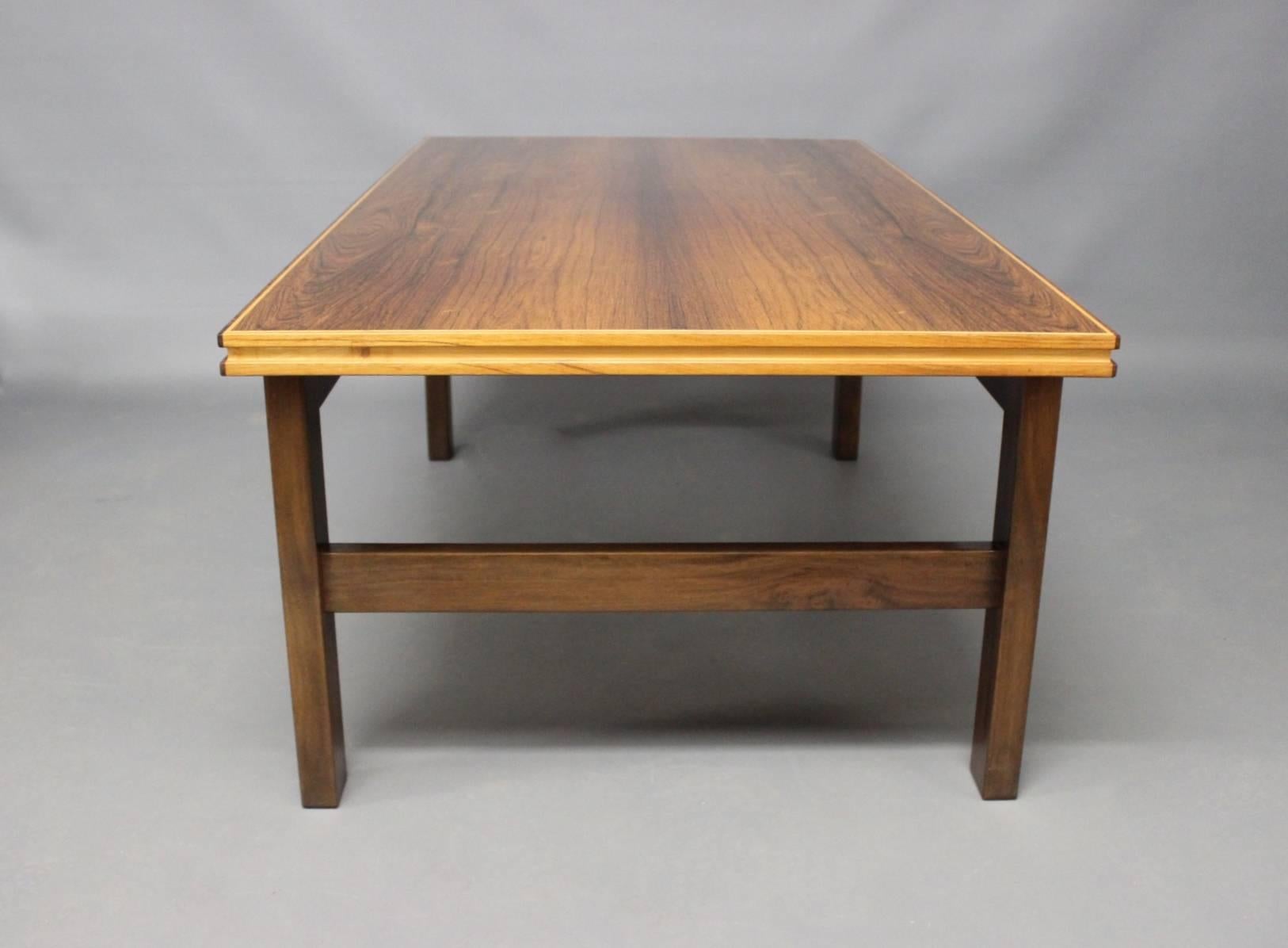 Mid-Century Modern Rosewood Coffee Table of Danish Design from the 1960s For Sale