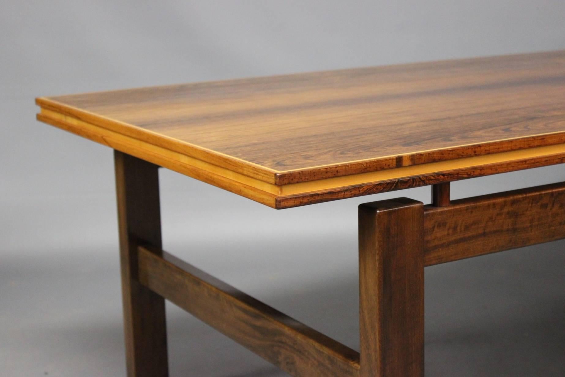 Mid-20th Century Rosewood Coffee Table of Danish Design from the 1960s For Sale