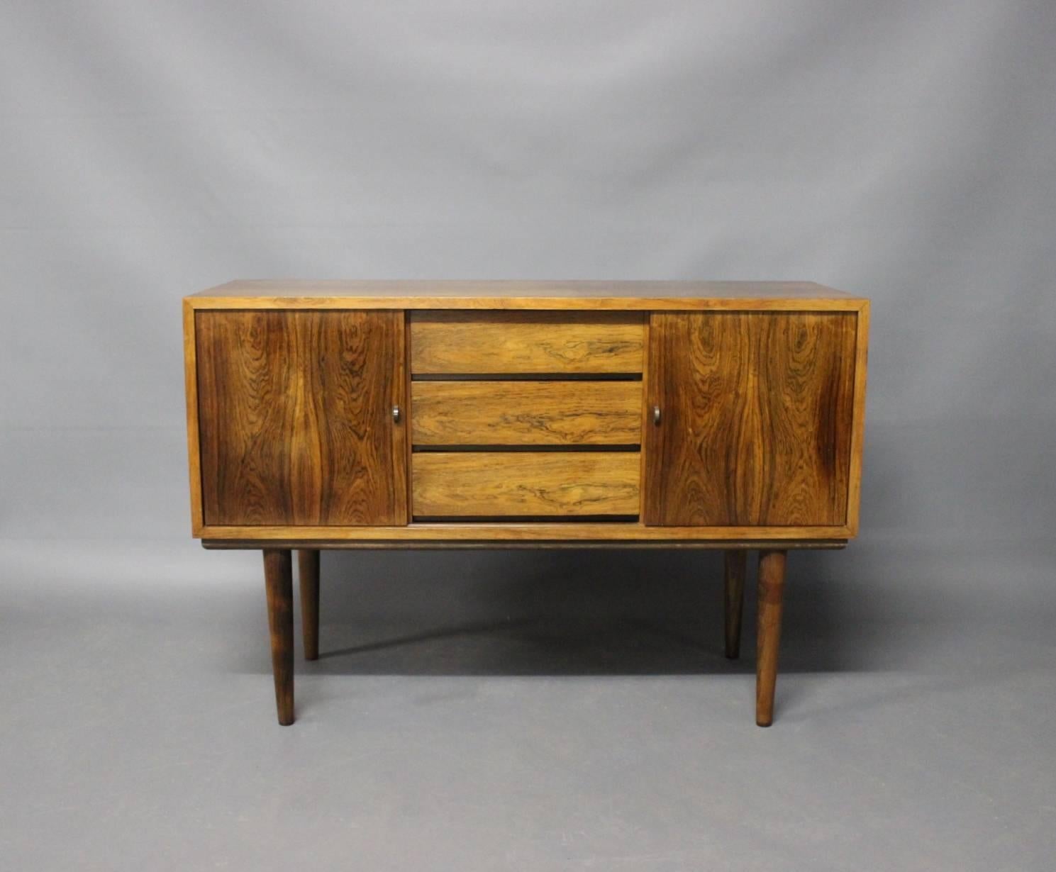 Small sideboard in rosewood of Danish design from the 1960s.