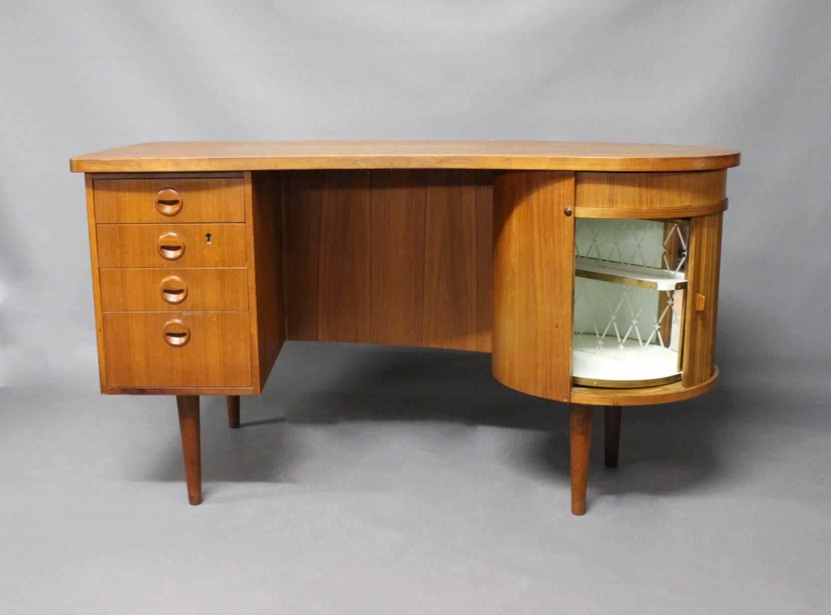 Desk in teak designed by Kai Kristiansen, Danish design from the 1960s.