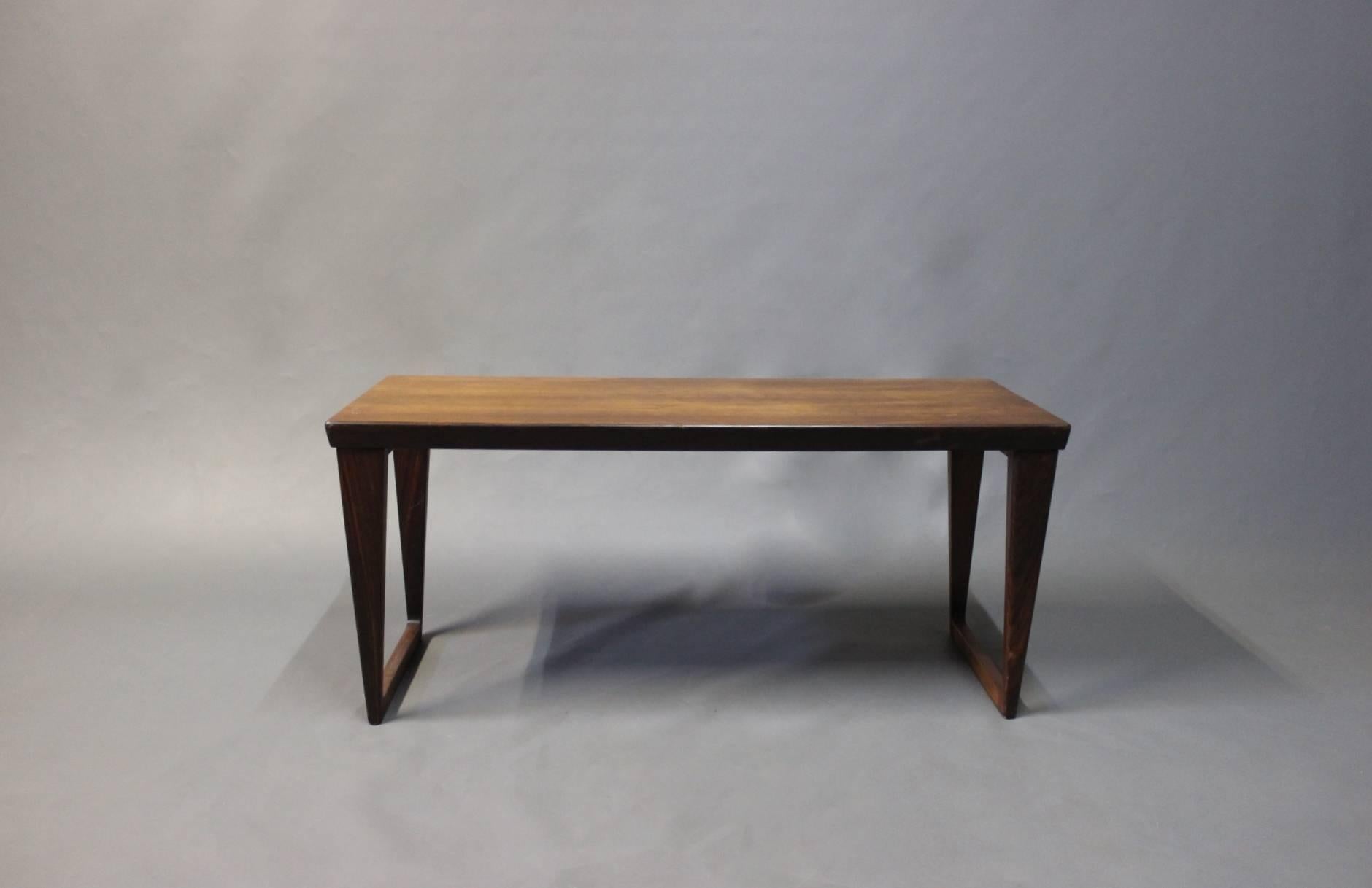 Small coffee or side table in rosewood of Danish design from the 1960s. The table is in good vintage condition.