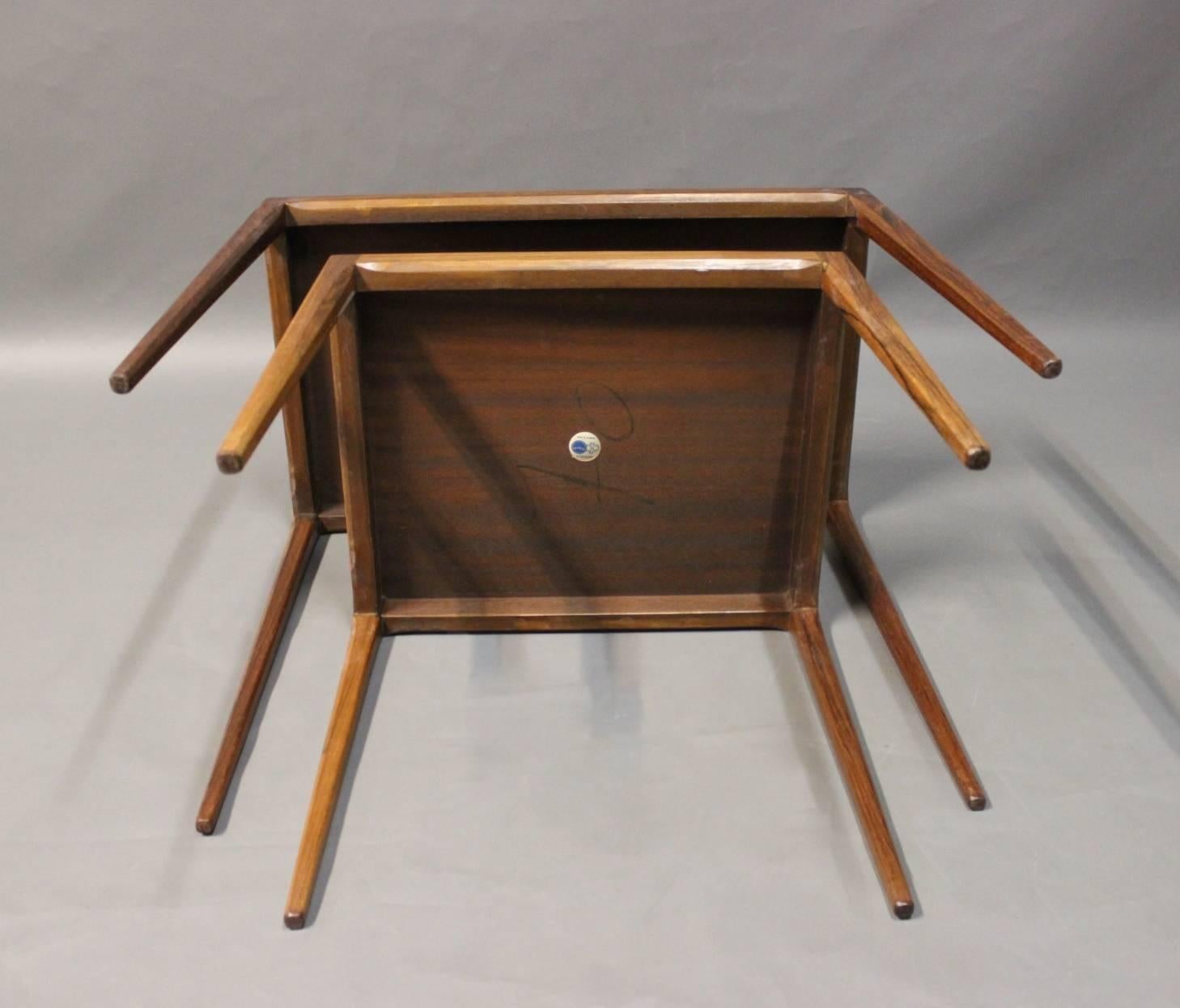 Set of Nesting Tables in Rosewood by Johannes Andersen, 1960s In Good Condition In Lejre, DK