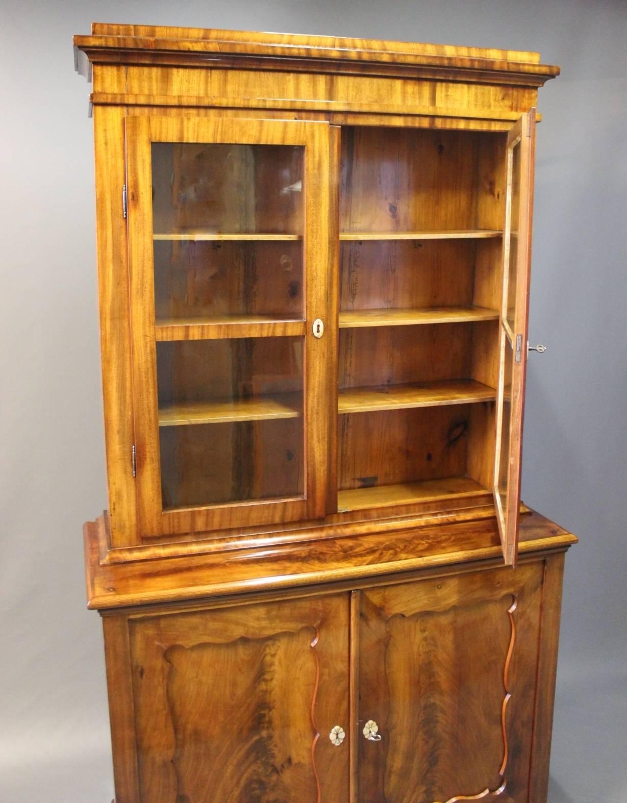 Danish Large Glass Cabinet in Mahogany in the Style of Late Empire, 1830s
