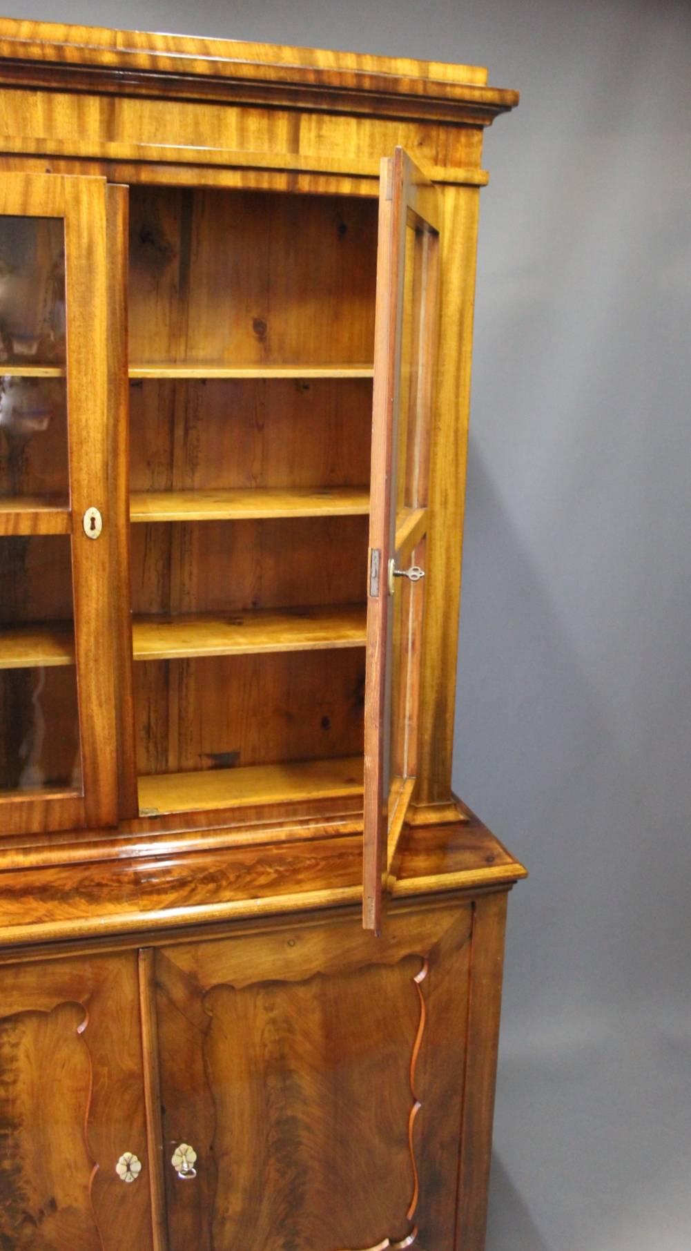 Large Glass Cabinet in Mahogany in the Style of Late Empire, 1830s In Excellent Condition In Lejre, DK