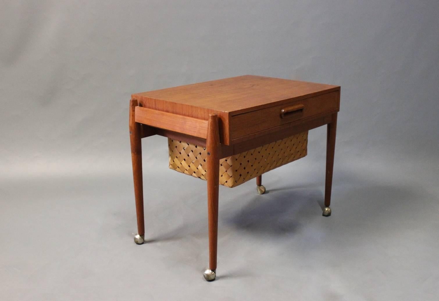 Scandinavian Modern Small Sewing/Work Table in Teak, Danish Design, 1960s