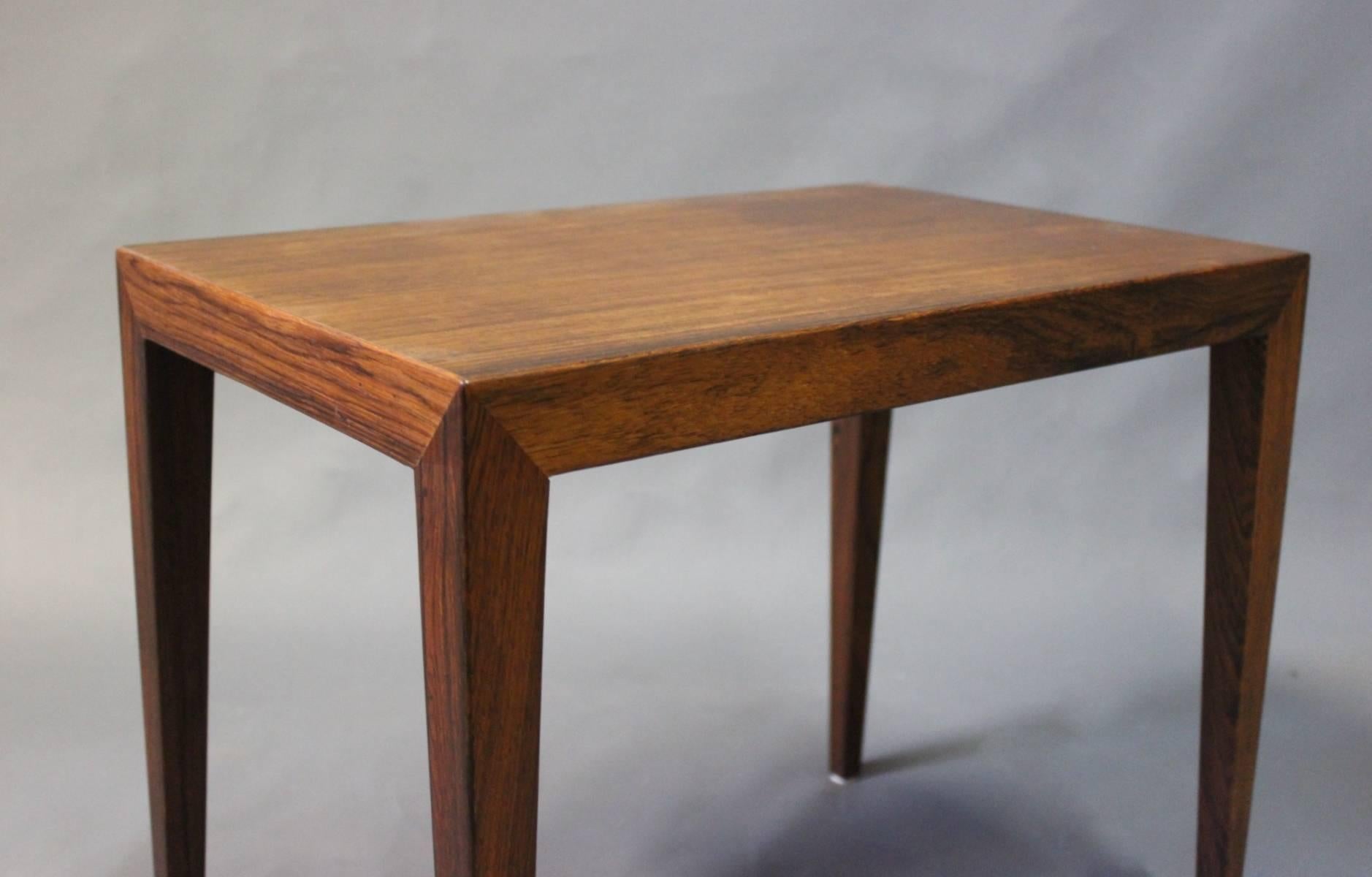 Danish Side Table in Rosewood by Severin Hansen for Haslev, 1960s
