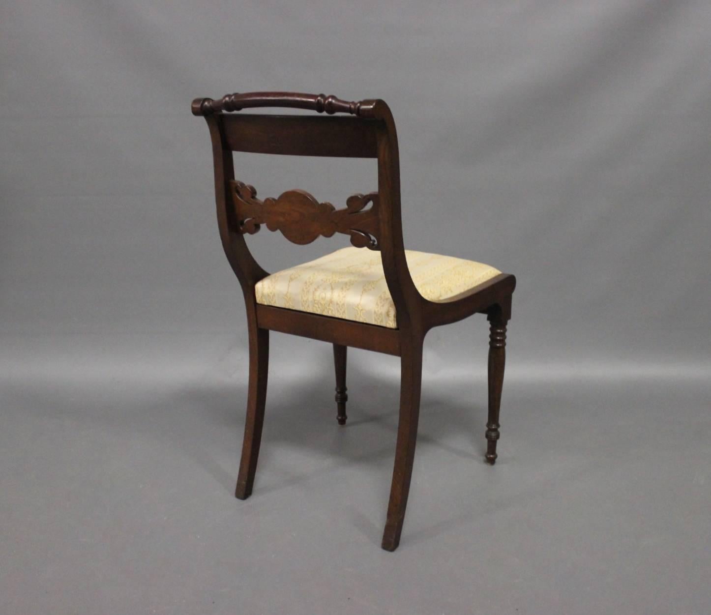 Danish Set of Nine Antique Chairs in the Style of Late Empire, 1840s