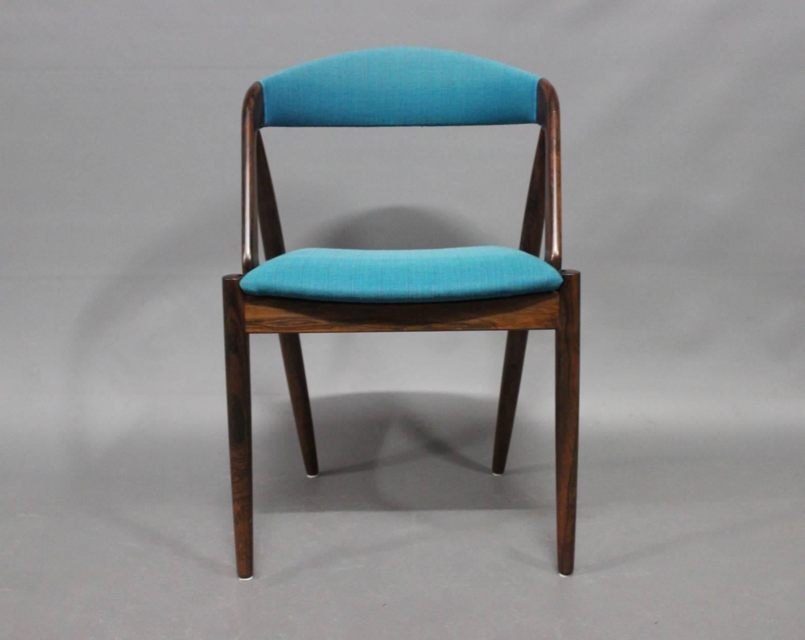 Scandinavian Modern Set of Six Chairs, Model 31, by Kai Kristiansen and Schou Andersen, 1960s