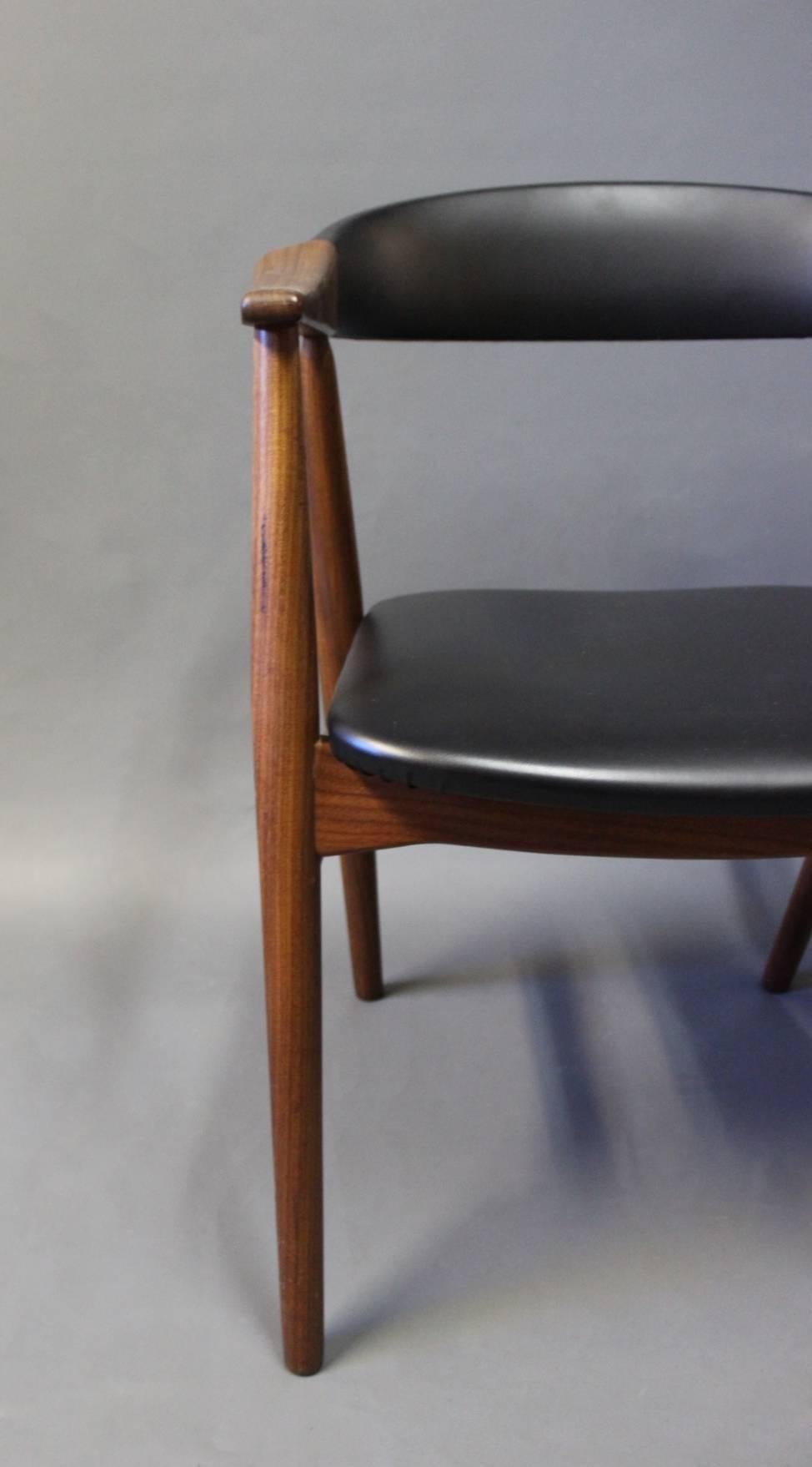 Armchair in Teak and Artificial Leather of Danish Design, 1960s In Good Condition In Lejre, DK