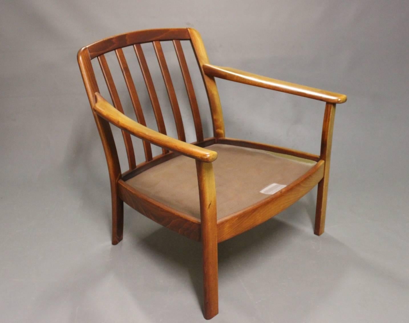 Mid-20th Century Pair of Easy Chairs in Polished Wood of Danish Design, 1960s