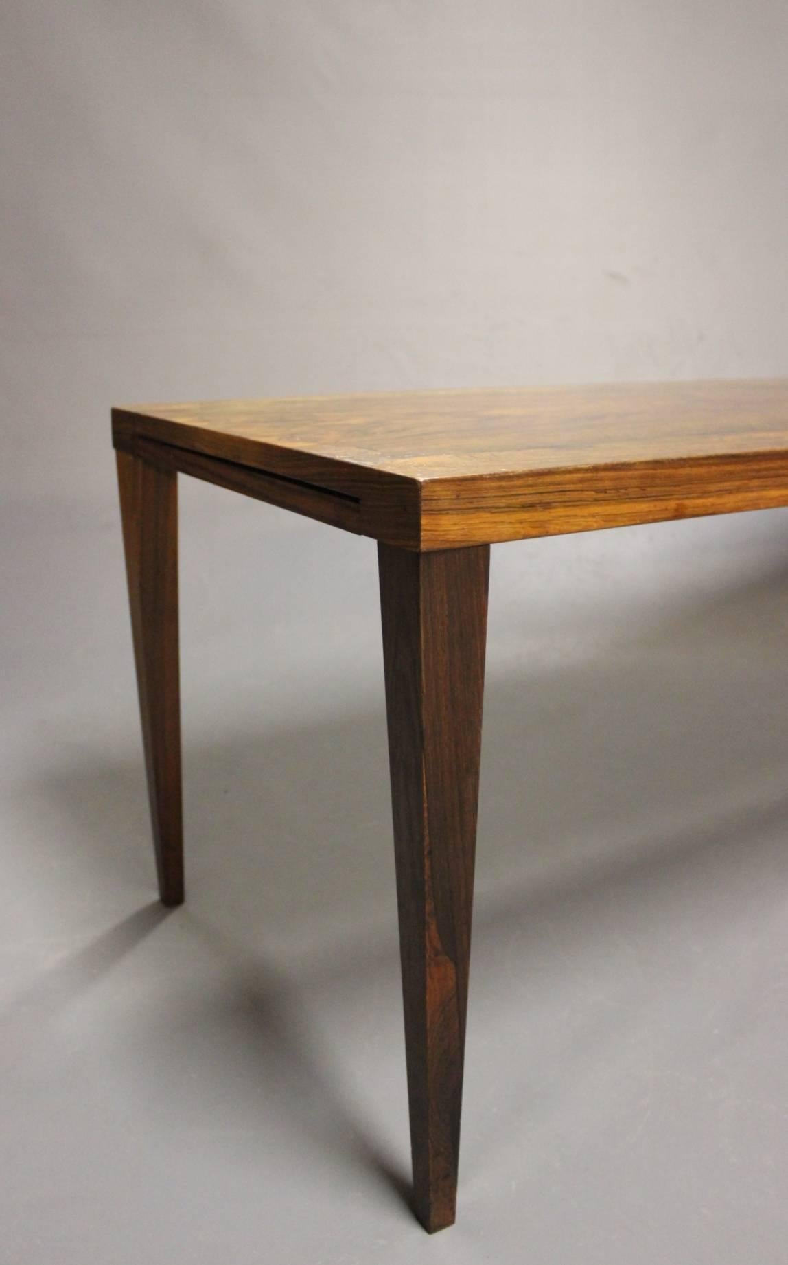 Danish Oblong Coffee Table with Extension Leaf in Rosewood by CFC Silkeborg, 1960s