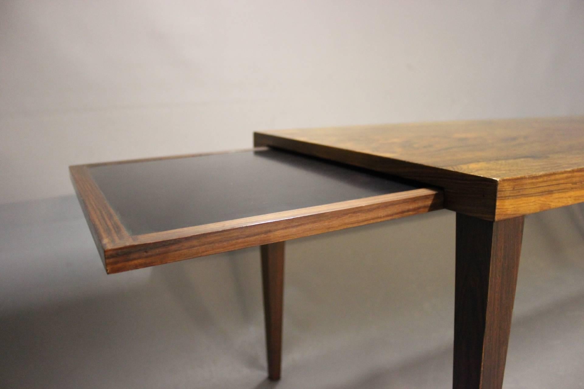 Mid-20th Century Oblong Coffee Table with Extension Leaf in Rosewood by CFC Silkeborg, 1960s
